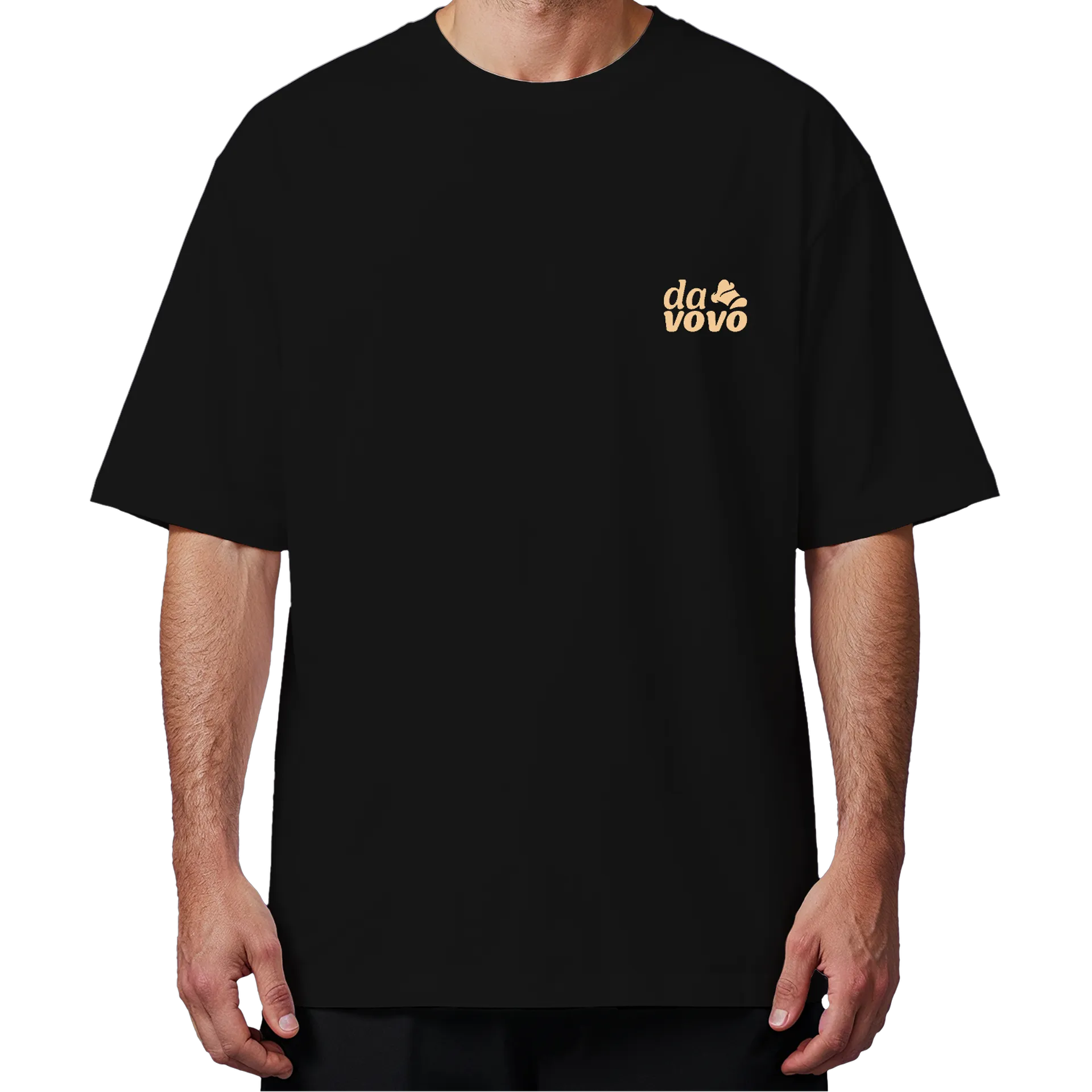 Camiseta Oversized Logo DaVovo Estampa Linhagem Beige 1 de Vitorjns — imagem 4 de 6