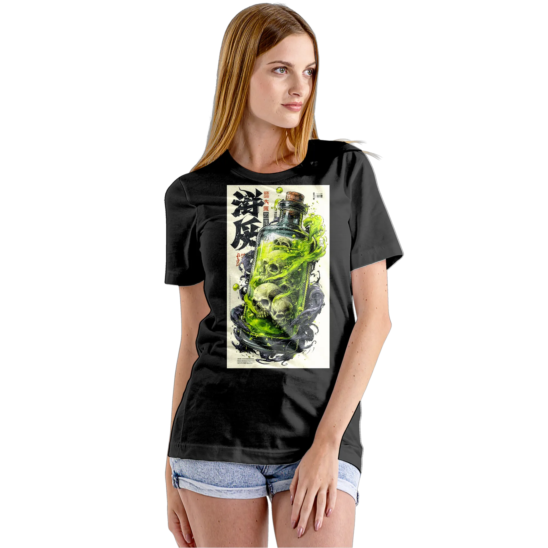 Camiseta Babylook Poção Verde com Caveiras 100% Algodão - Imagem 5
