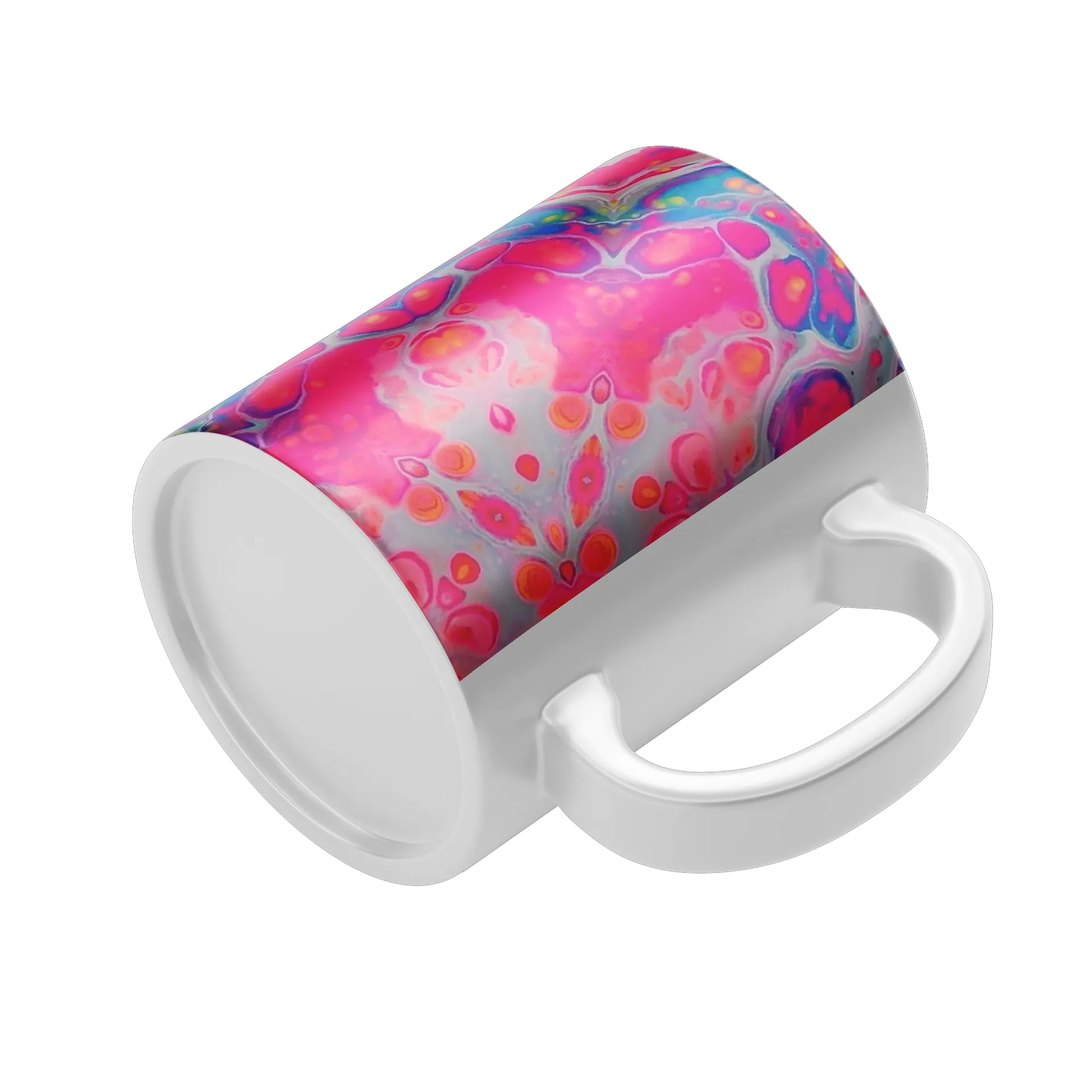 Caneca Porcelana Estampa Colorida Abstrata 325ml - Imagem 4
