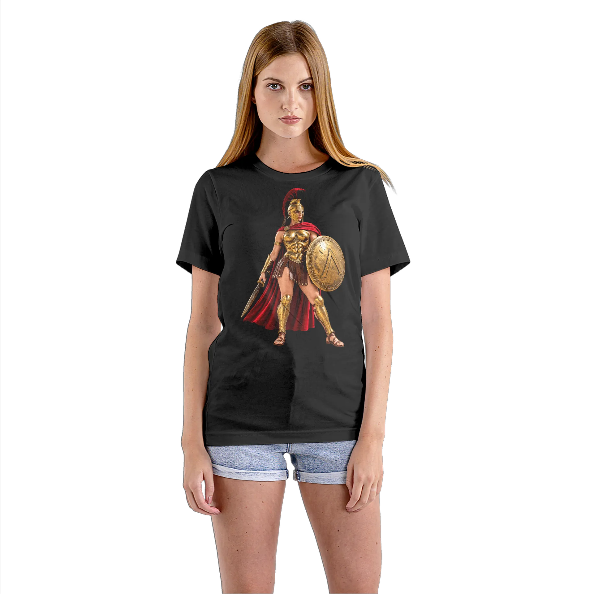 Camiseta Babylook Guerreira de Armadura Dourada 100% Algodão de WEB TV JOAÇABA  — imagem 3 de 5