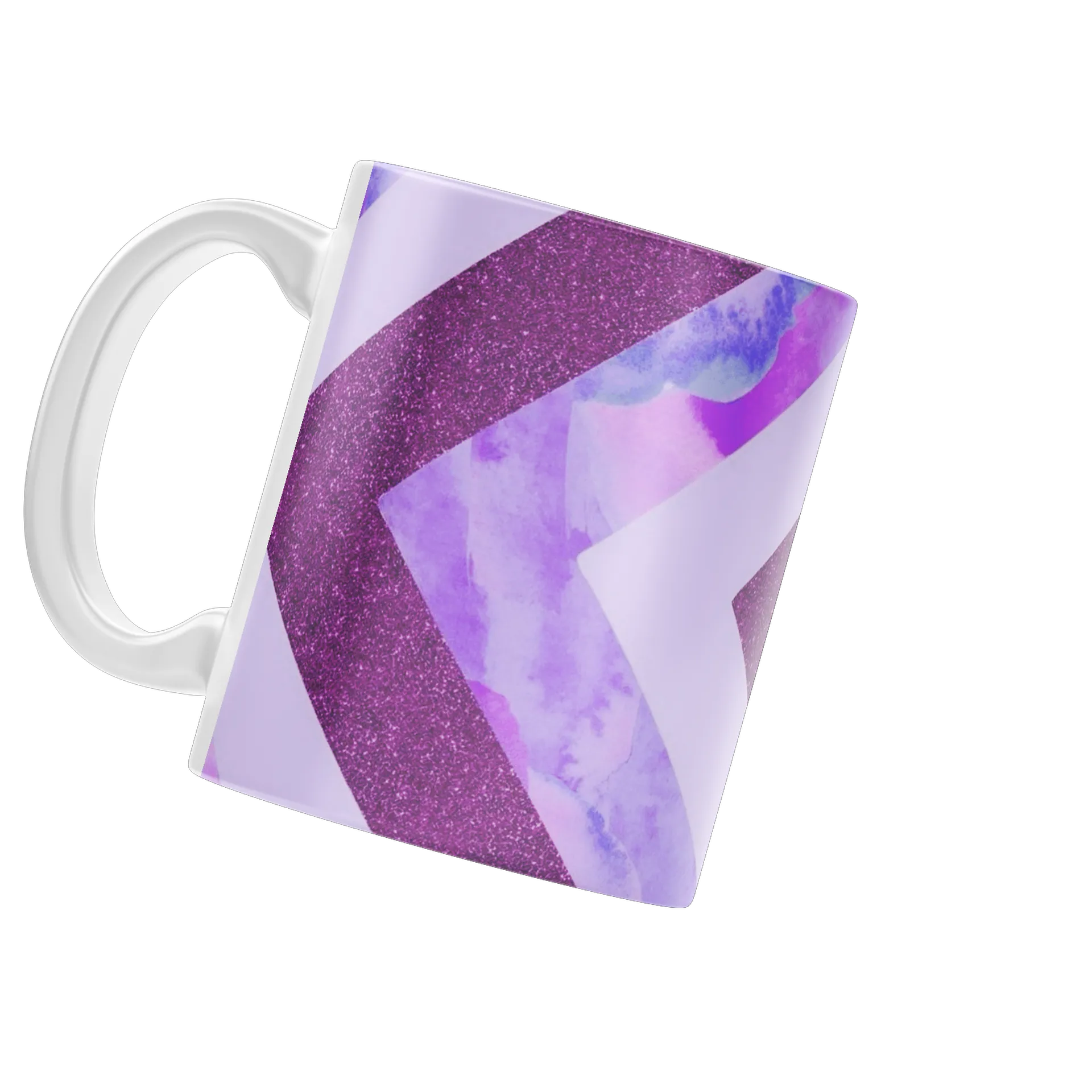 Caneca Porcelana Abstrata Listras Roxas 325ml - Imagem 3