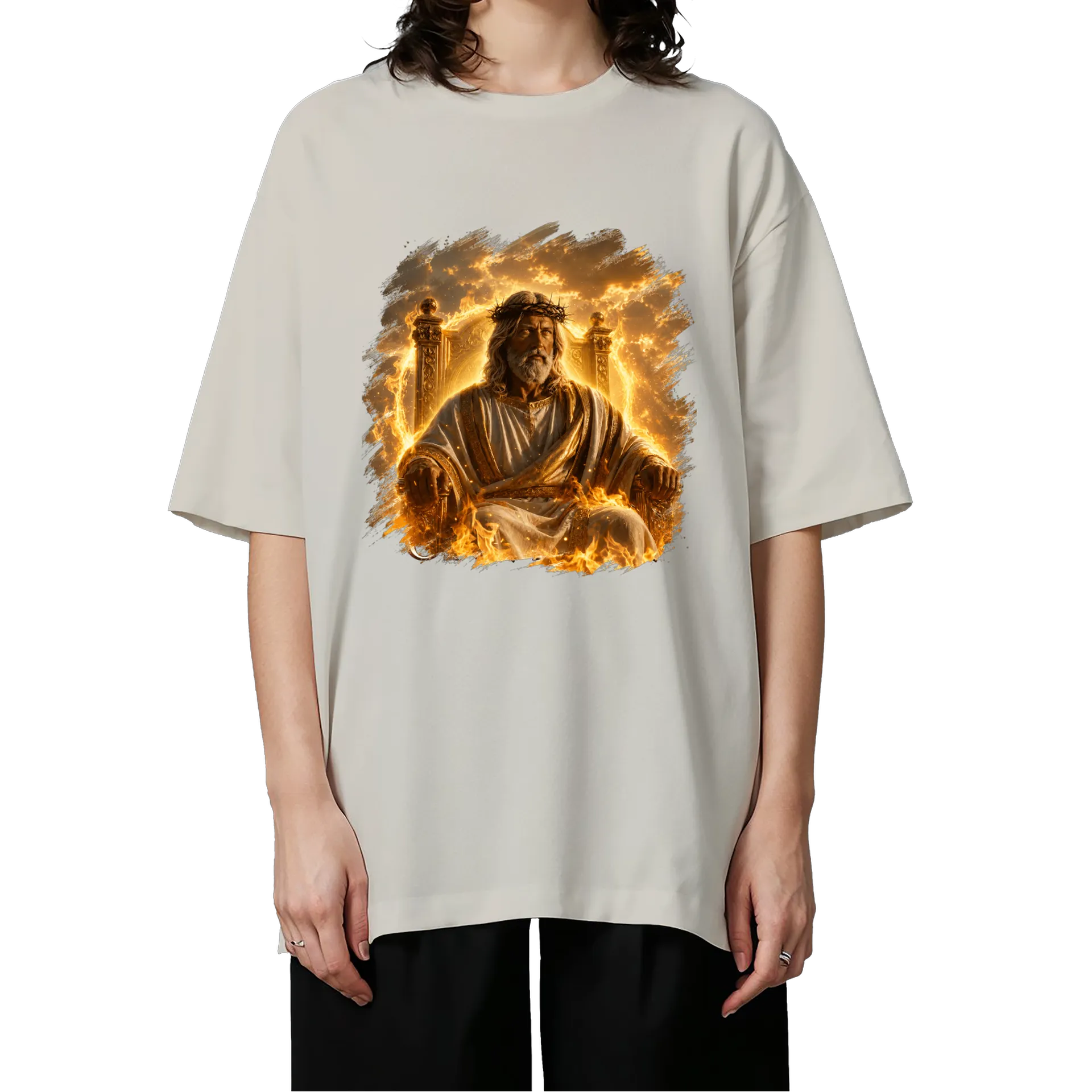 Camiseta Oversized Estampa Divina 100% Algodão - Imagem 3