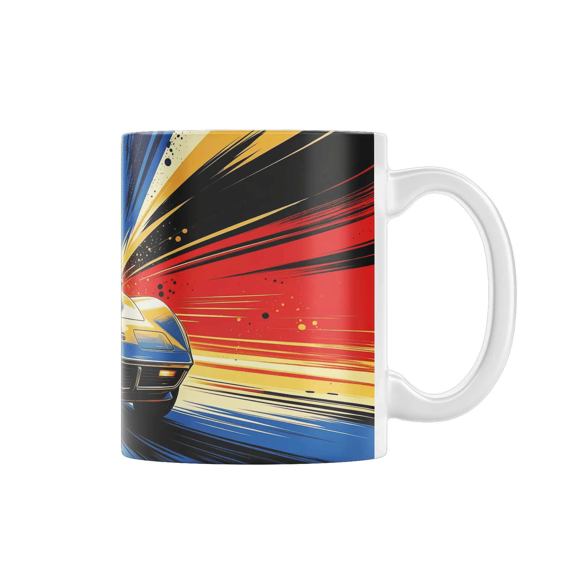 Caneca Porcelana Carro Rápido 325ml - Imagem 1