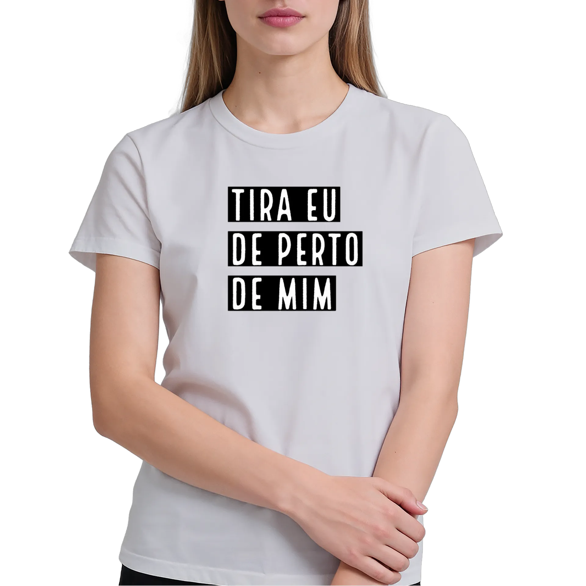 Camiseta Estampa Tipográfica Tira Eu de Perto 100% Algodão - Imagem 4