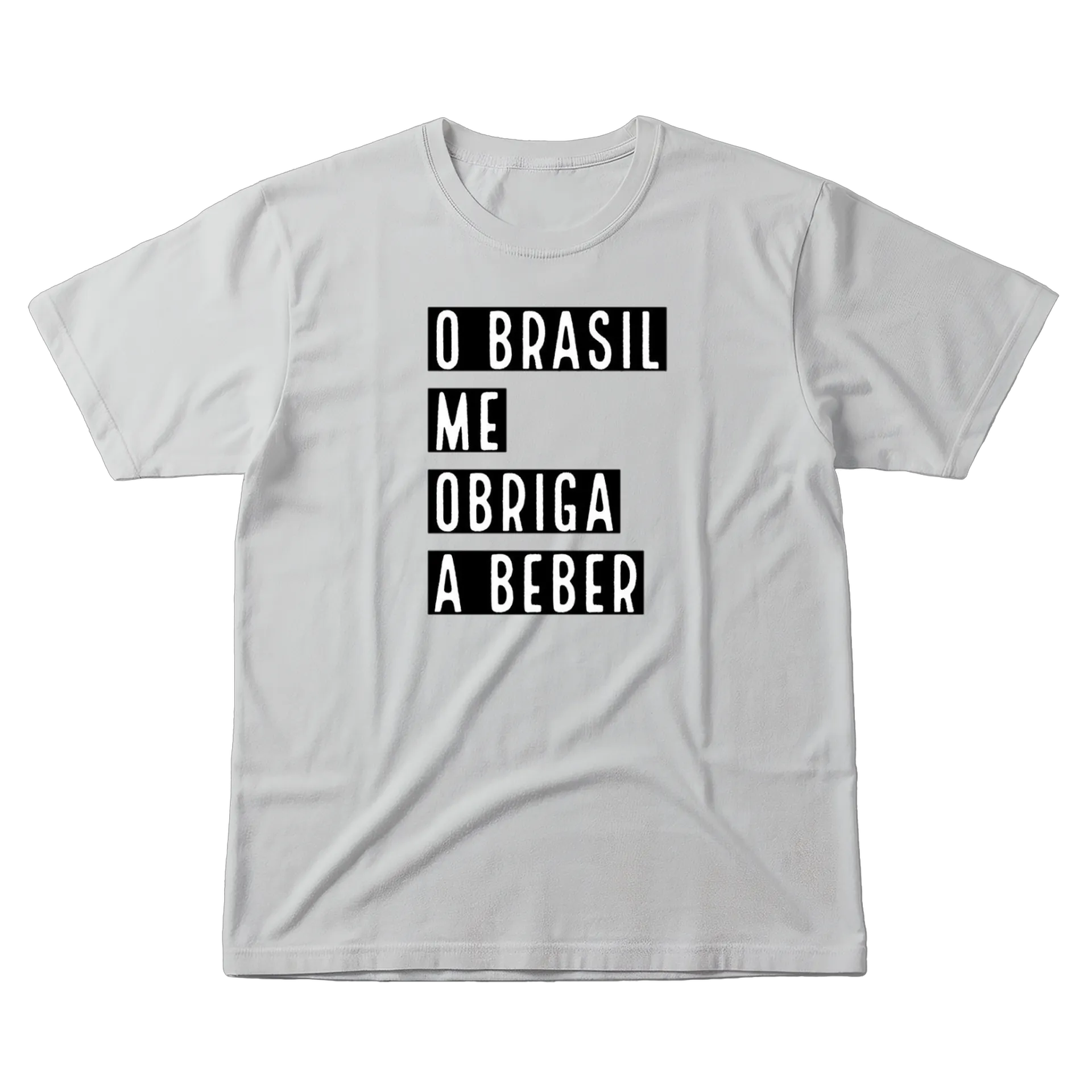 Camiseta Tipográfica O Brasil Me Obriga a Beber 100% Algodão - Imagem 1