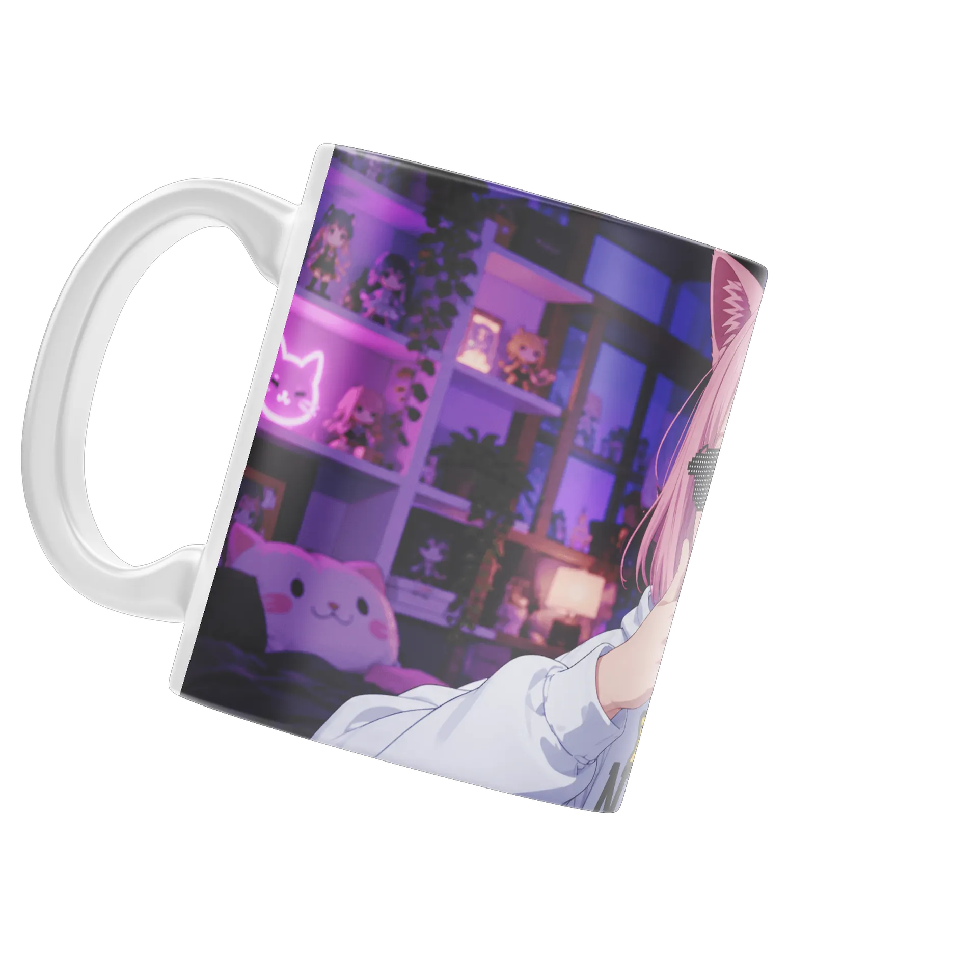 Caneca Garota Anime com Orelhas de Gato 325ml - Imagem 3