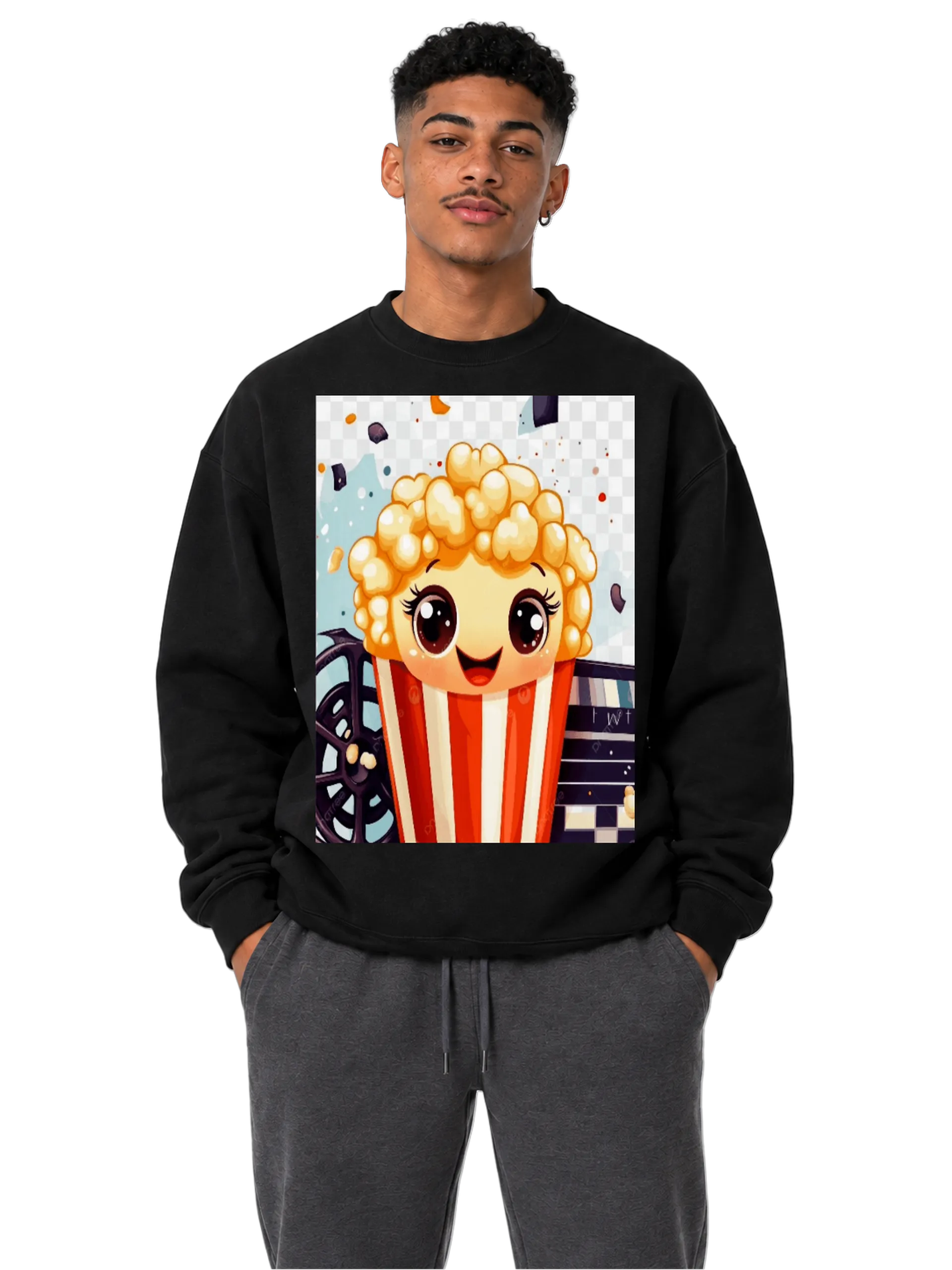 Suéter Moletom Pipoca Cartoon Colorida Cinema ગુજરાતી - Imagem 3