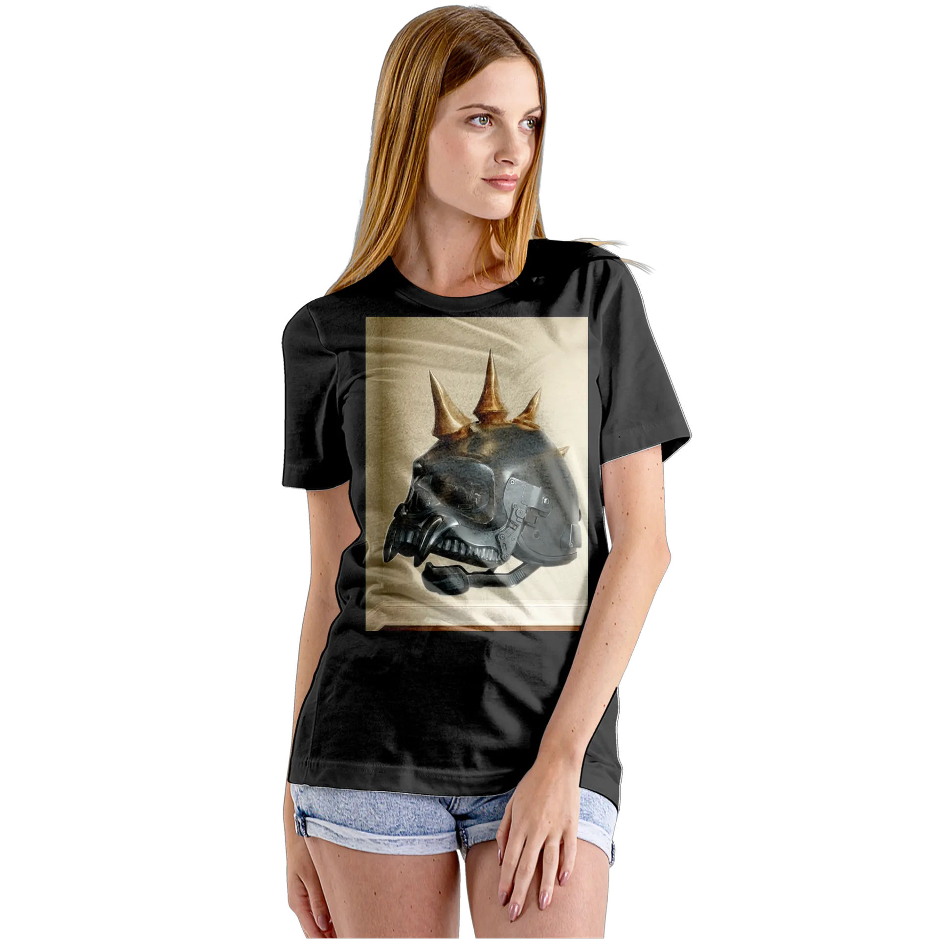 Camiseta Babylook Capacete Robótico com Chifres 100% Algodão - Imagem 5