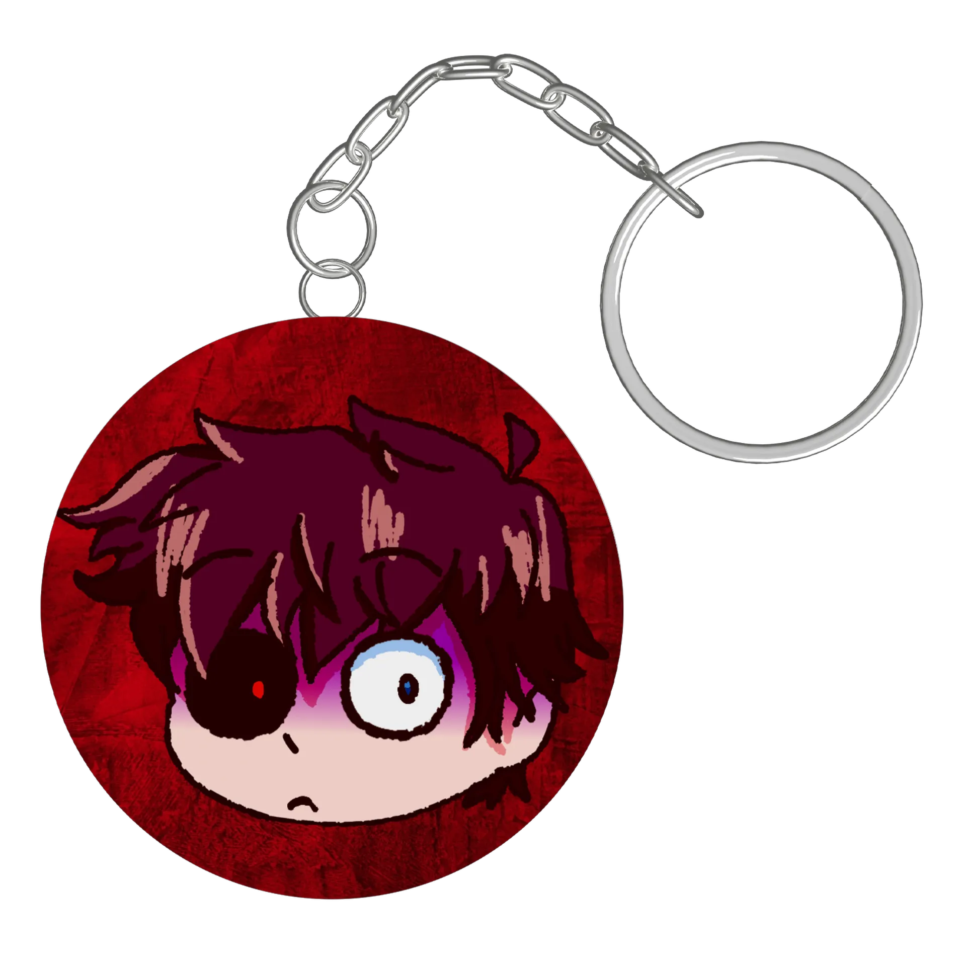 Chaveiro MDF Emote WX Medroso C/ Fundo Vermelho - Imagem 3
