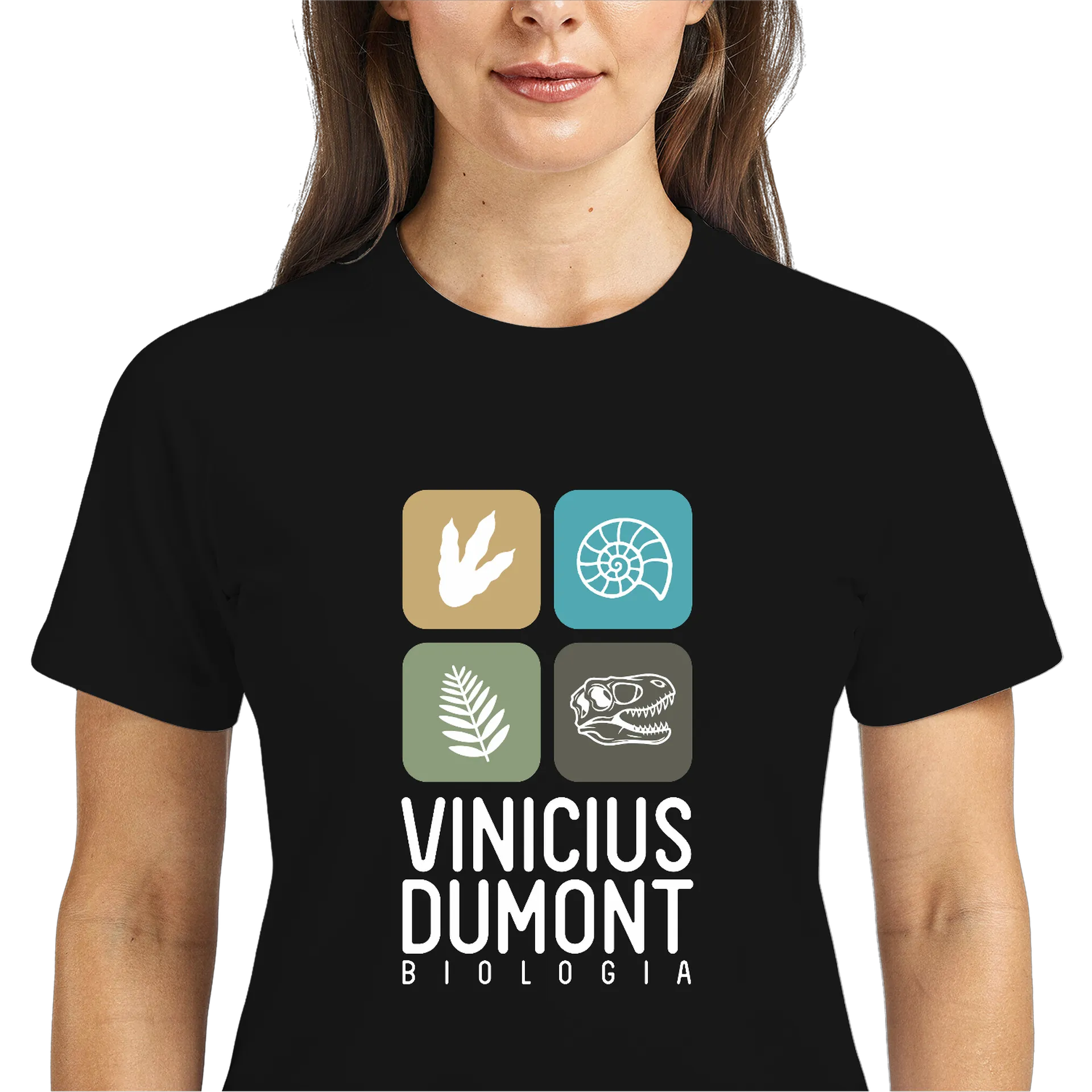 Camiseta Dry Fit Biologia Dinossauro e Fossil 100% Polyester - Imagem 3