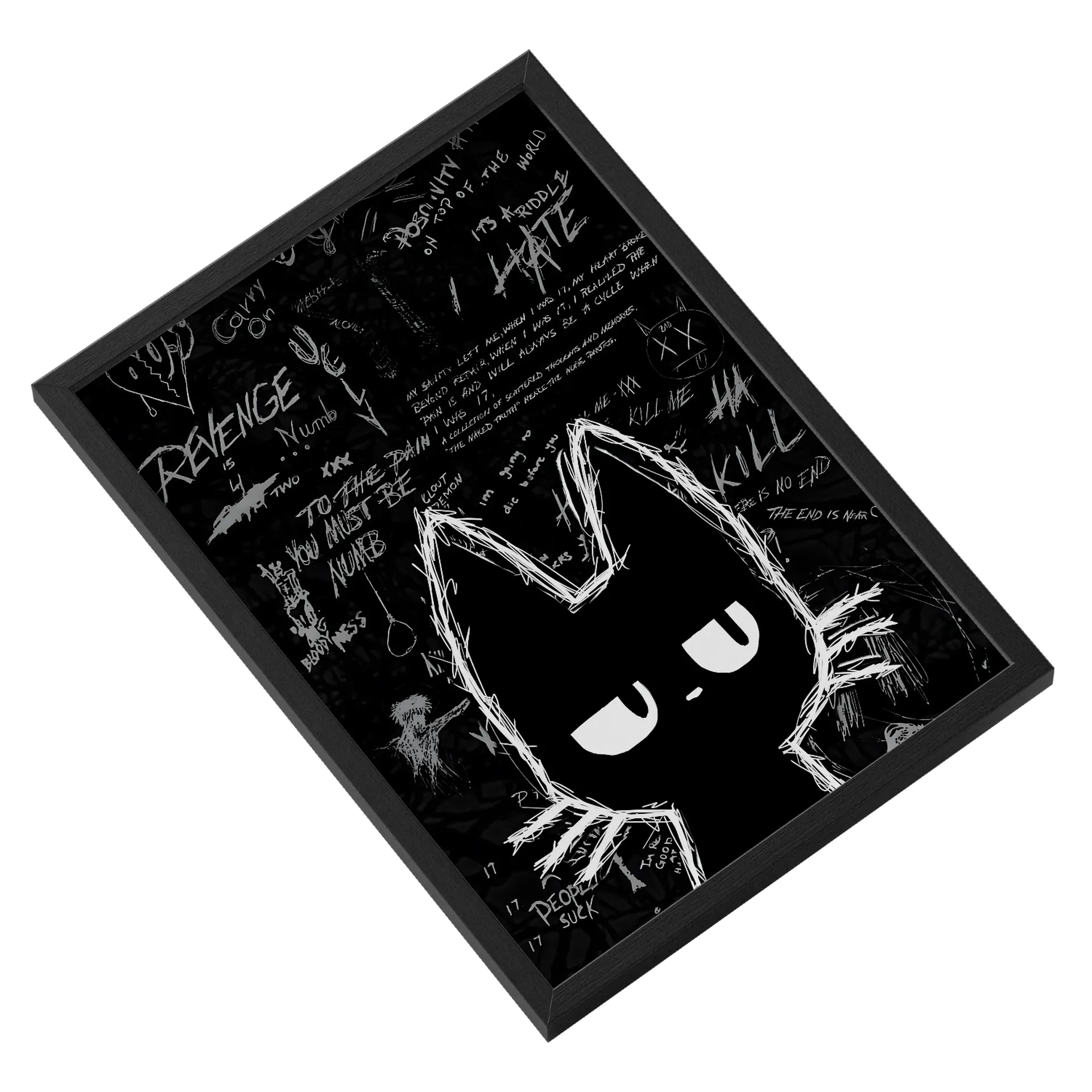 Quadro Fantasma Grafite Black A3 com Vidro MDF e Vidro - Imagem 2