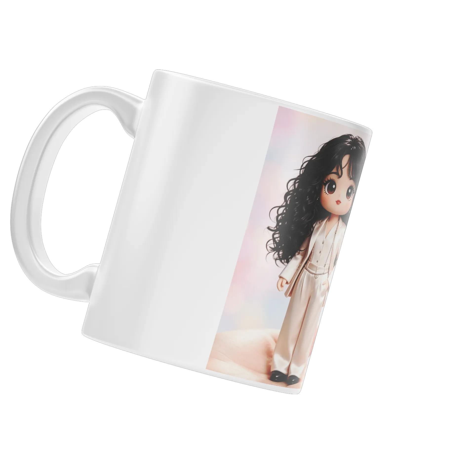Caneca Porcelana Estampa Figura Boneca Moda 325ml - Imagem 4