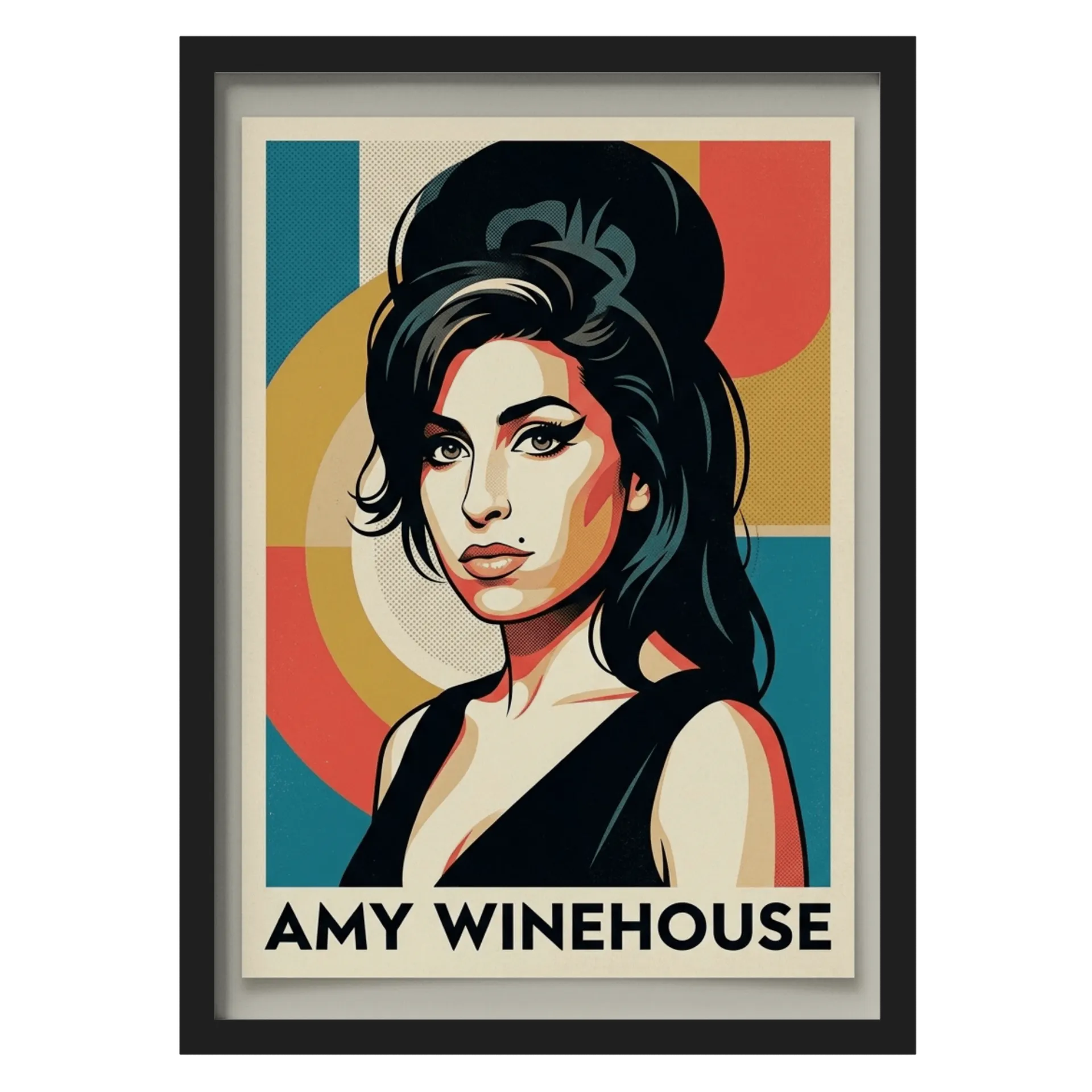 Quadro Retrato Amy Winehouse Pop Art Colorido A3 com Vidro de Caneca Store — imagem 1 de 3