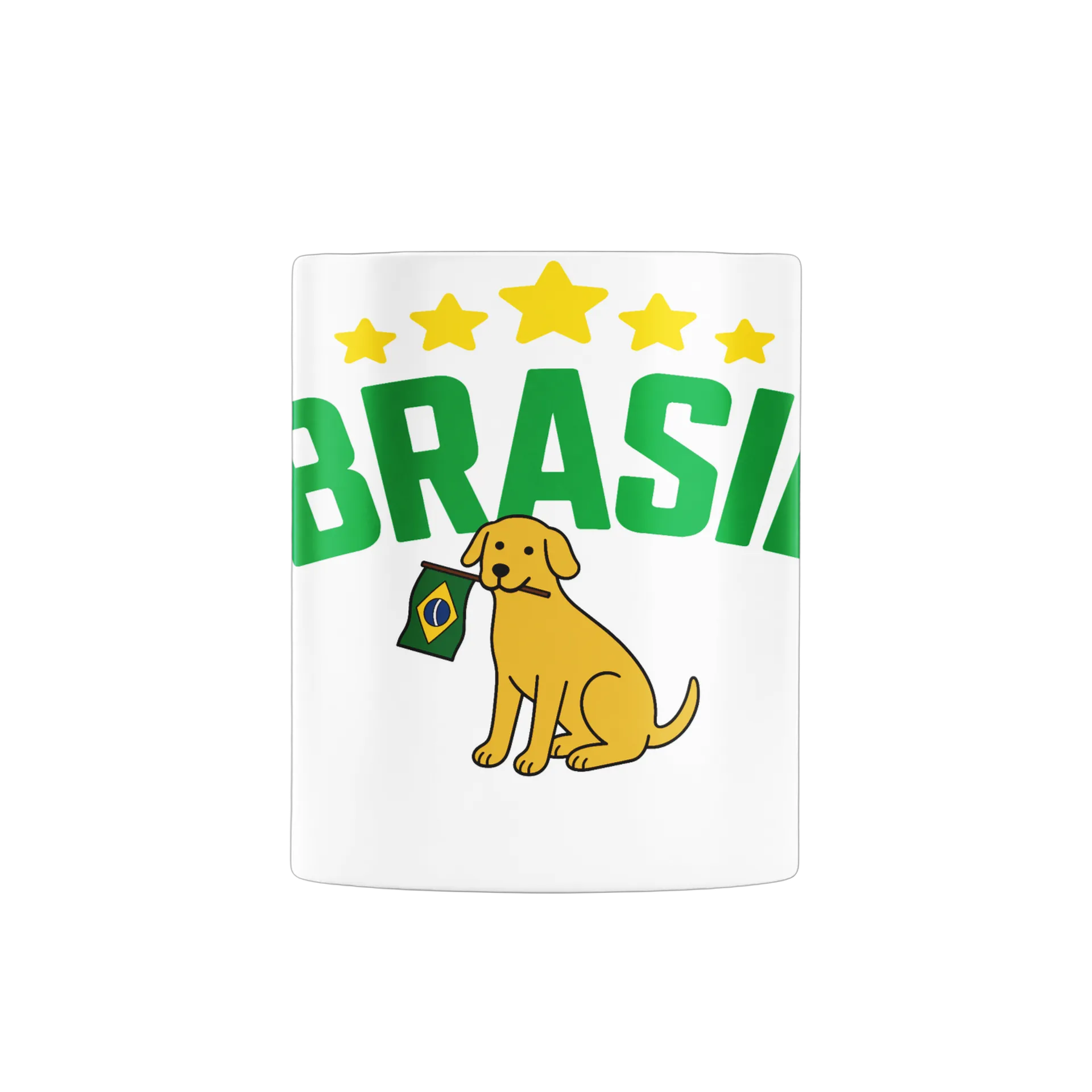 Caneca Porcelana Bandeira Brasil Cachorro com Balança 325ml - Imagem 3