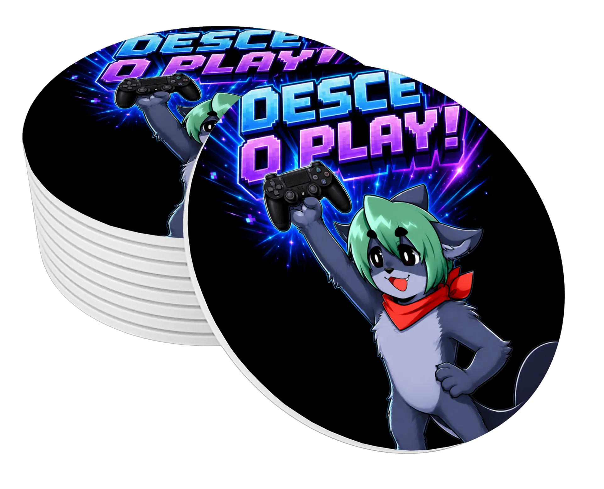Porta-copo MDF Personagem Gamer Desce o Play - Imagem 1