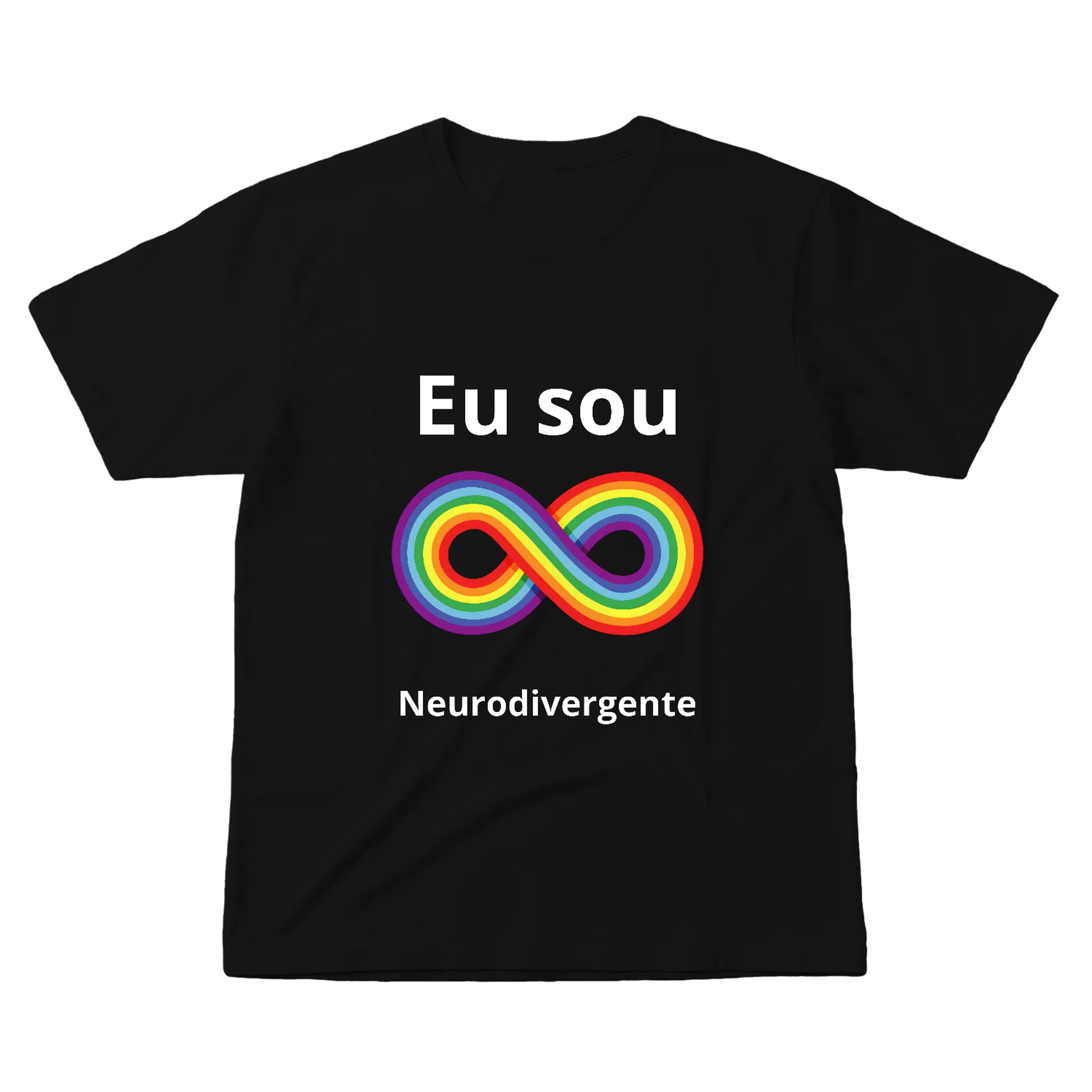 Camiseta Inclusão Neurodivergente Estampa Tipográfica 100% de Carol Inclusão — imagem 1 de 6