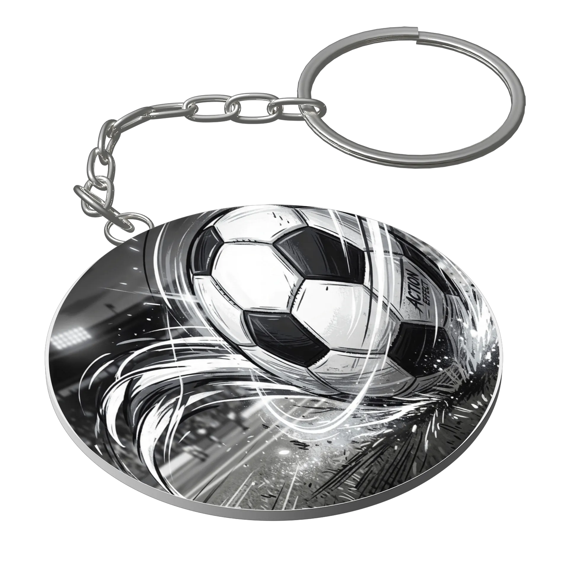 Chaveiro Bola de Futebol em Estilo Ilustrado MDF - Imagem 1