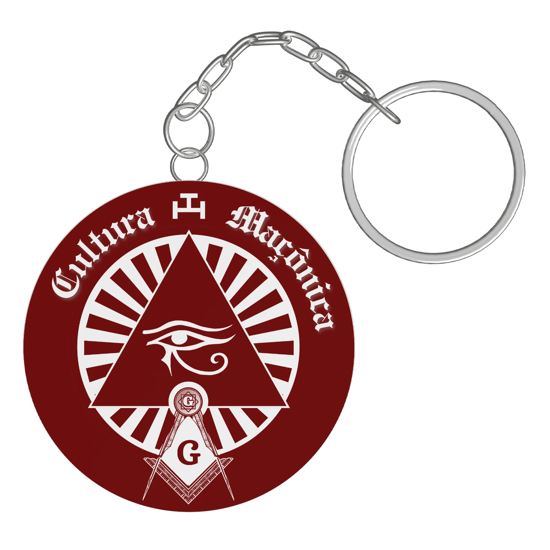 Chaveiro com logo Cultura Maçônica na cor vinho. de Cultura Maçônica — imagem 2 de 3