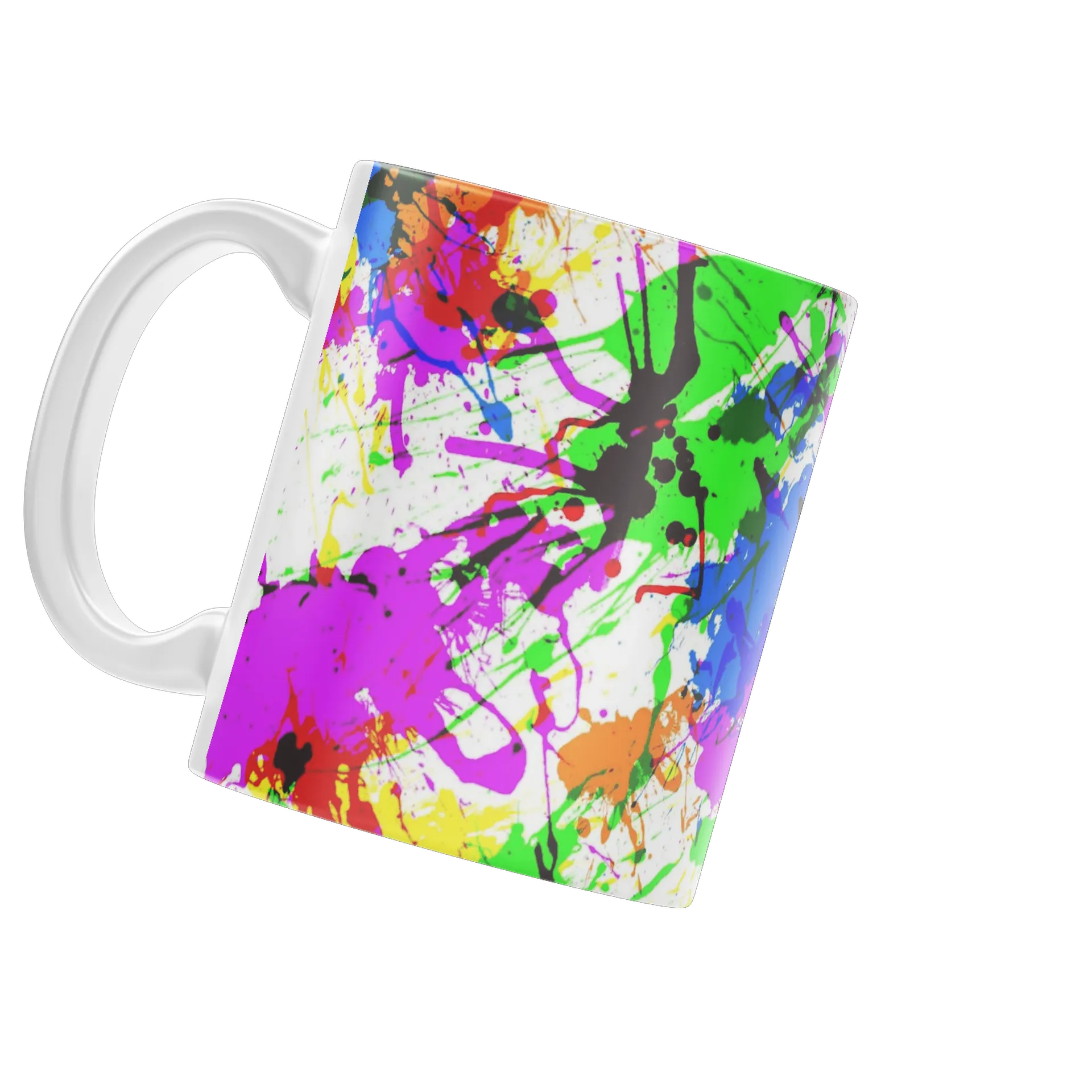 Caneca Porcelana Estampa Abstrata Colorida 325ml - Imagem 3