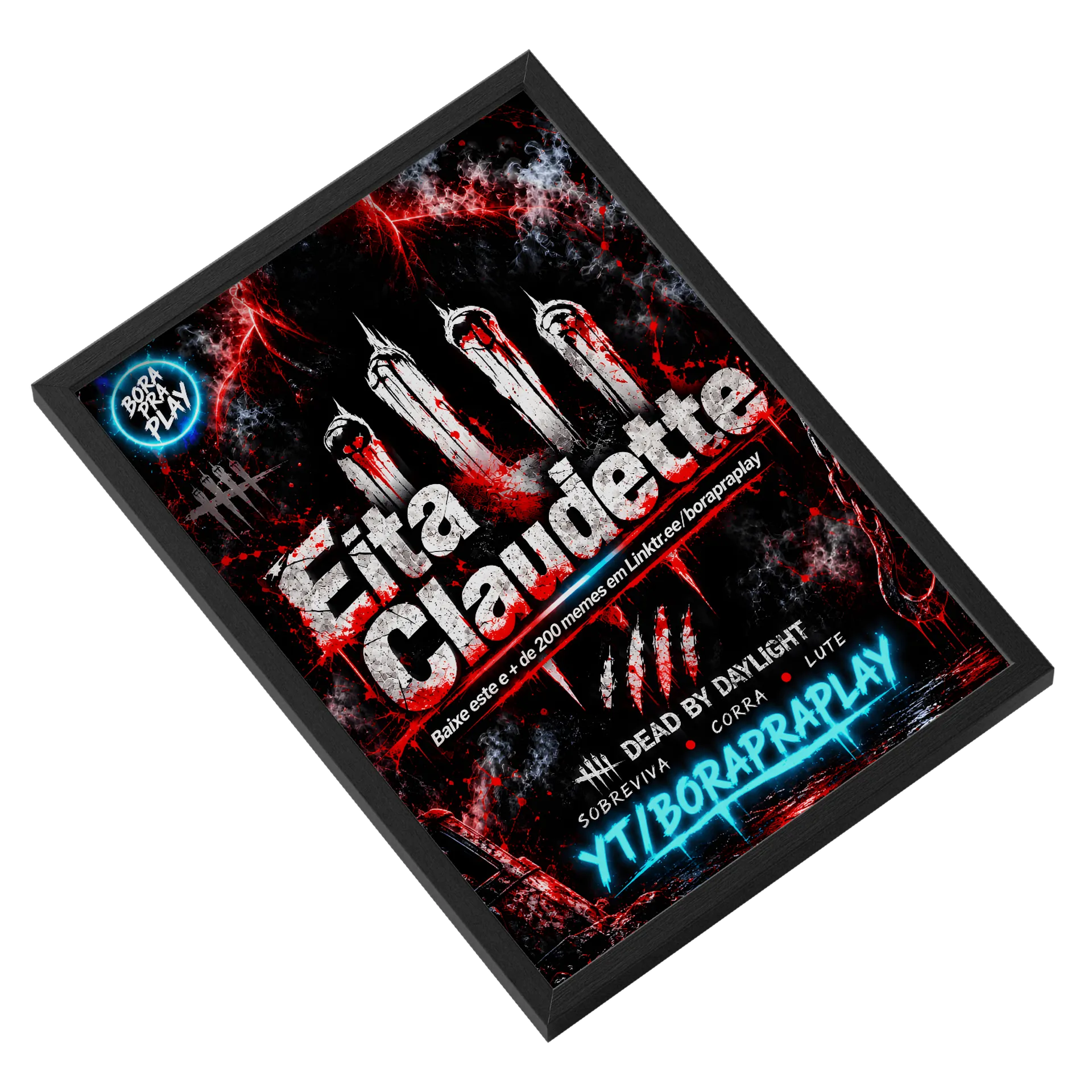 Quadro Eita Claudette Meme A3 personalizado Com Vidro de BoraPraPlay — imagem 2 de 3