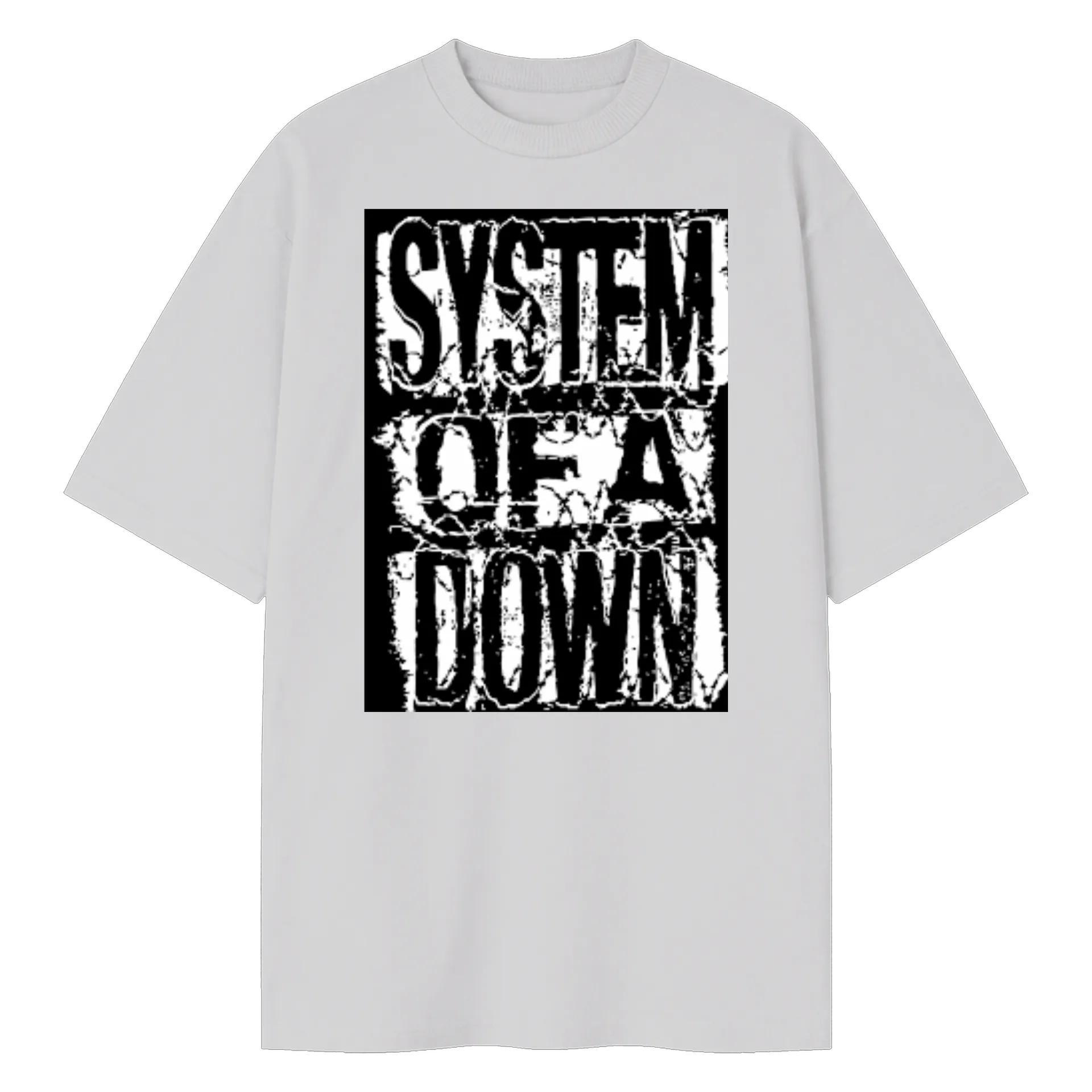 Camiseta Oversized Estampa Tipográfica Preto e Branco - Imagem 1