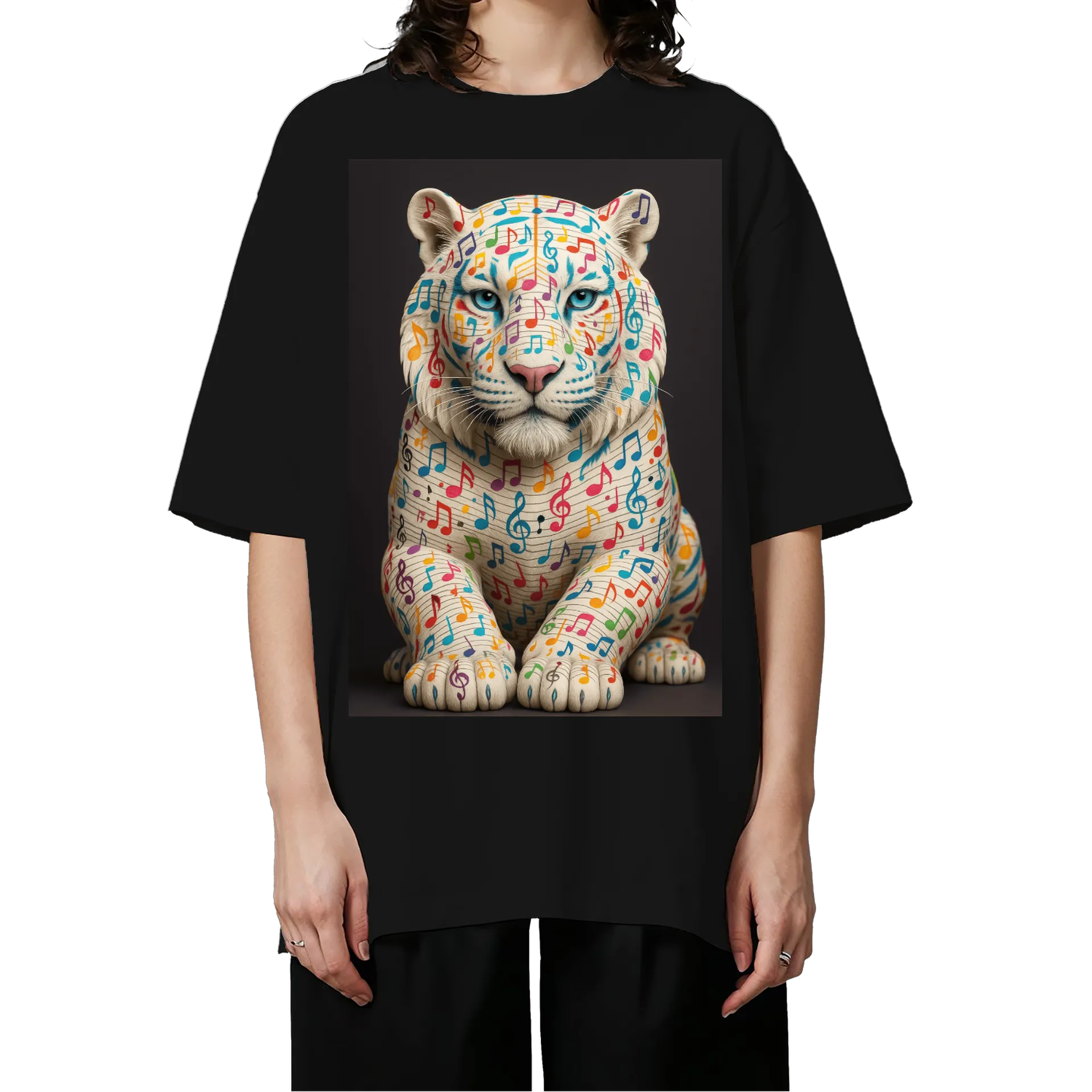 Camiseta Oversized White Lion 🎸🎵 - Imagem 3