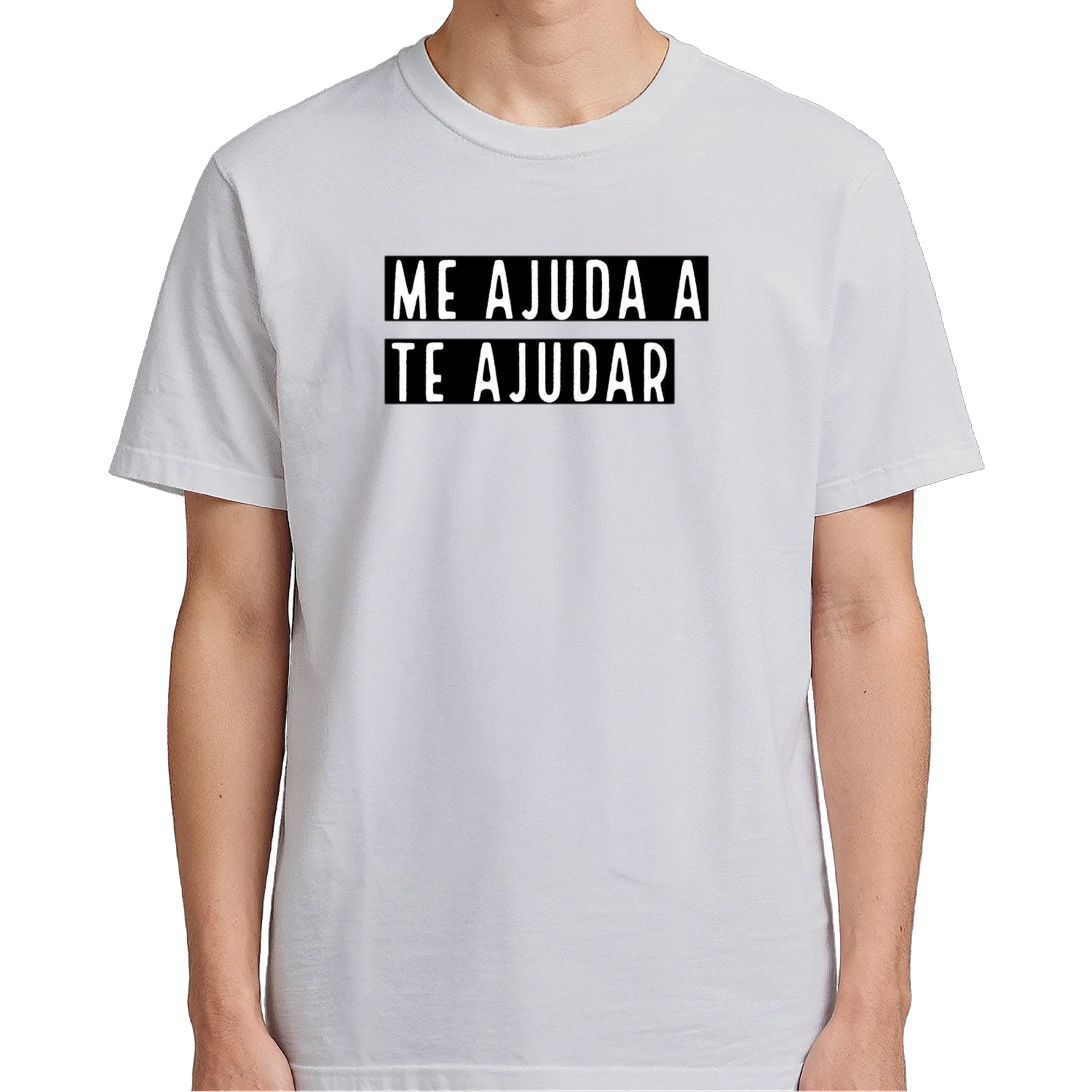 Camiseta Estampa Tipográfica Me Ajuda 100% Algodão - Imagem 5