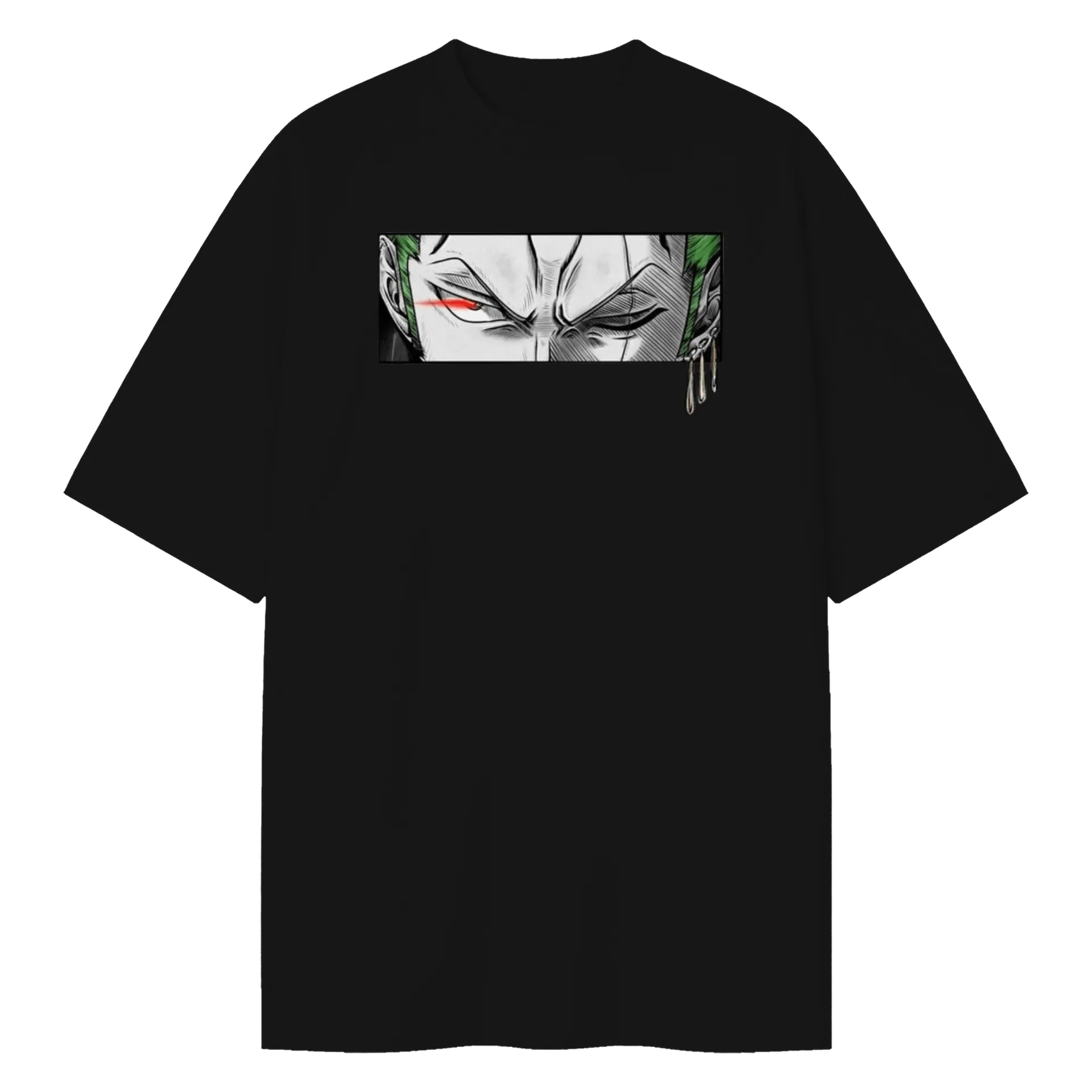 Camiseta Oversized Caveira Pirata com Espadas Coloridas - Imagem 1
