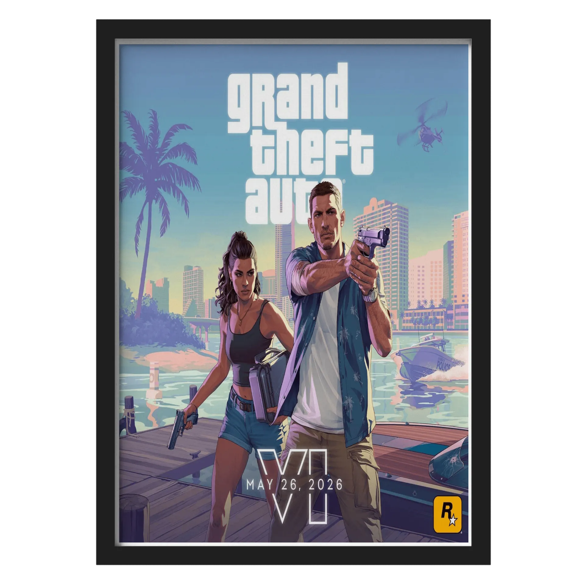 Quadro A3 personalizado GTA-VI de Marcos Caroço Geek — imagem 1 de 3