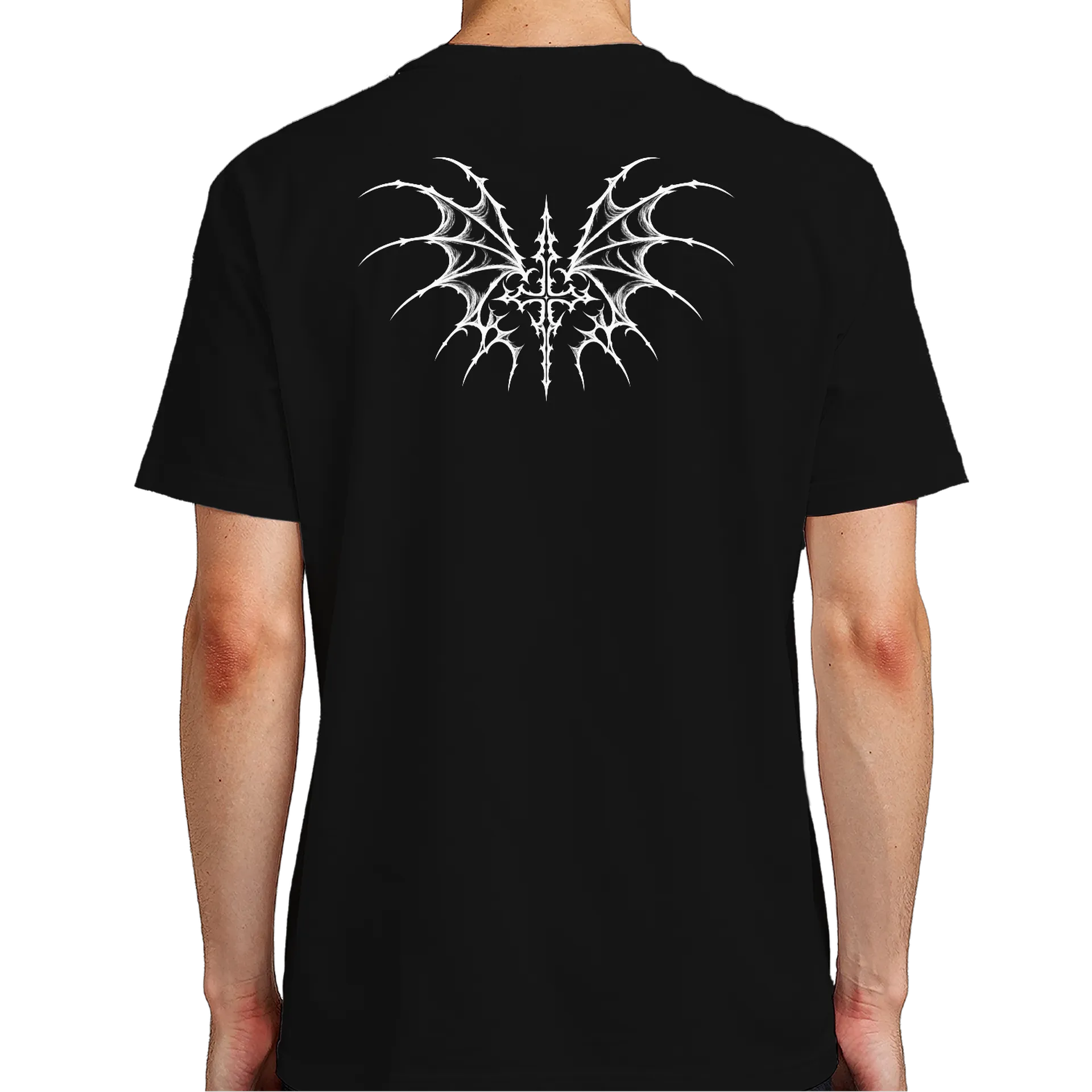 Camiseta Estampa Tribal Simétrica em Preto e Branco 100% - Imagem 6