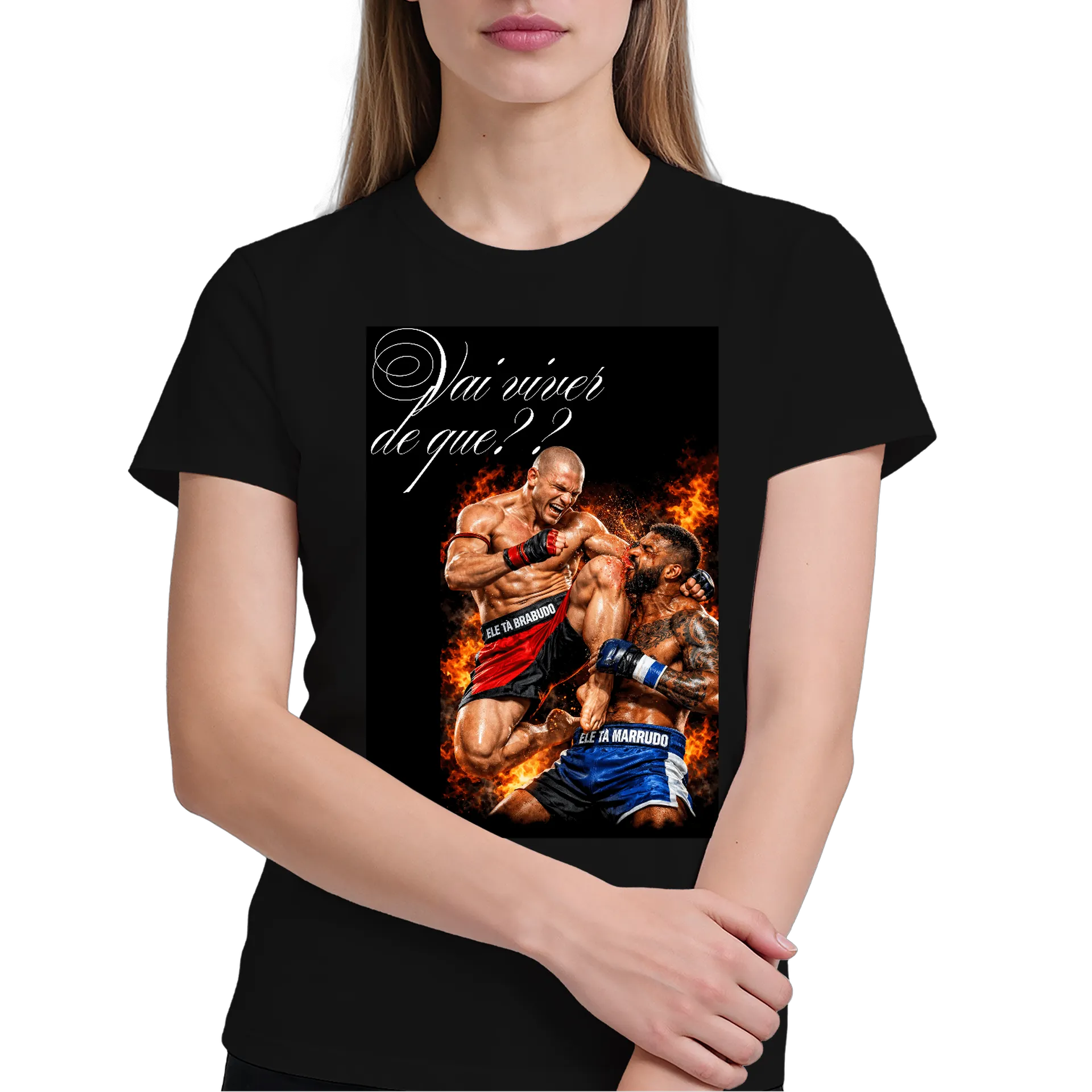 Camiseta Muay-thai Vai viver de que?? - Imagem 4