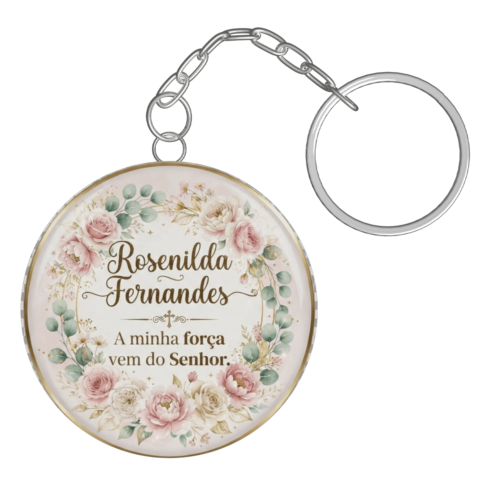 Chaveiro MDF Florais Rosa Aforca Vem do Senhor Conversão de Loja virtual  Rosenilda Fernandes  — imagem 2 de 3