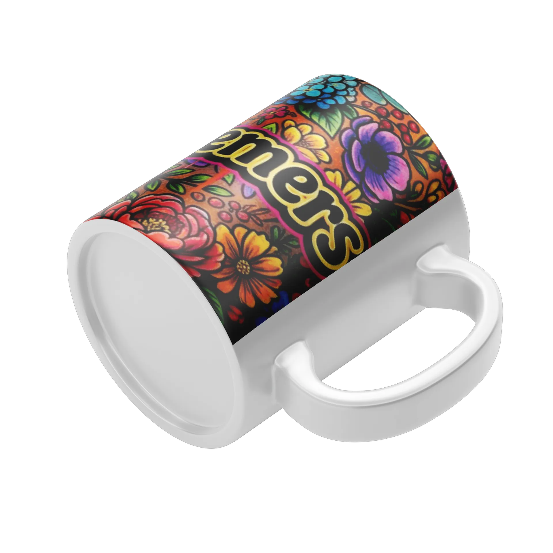 Caneca Estampa Floral Colorida Naychronstreamers 325ml - Imagem 4