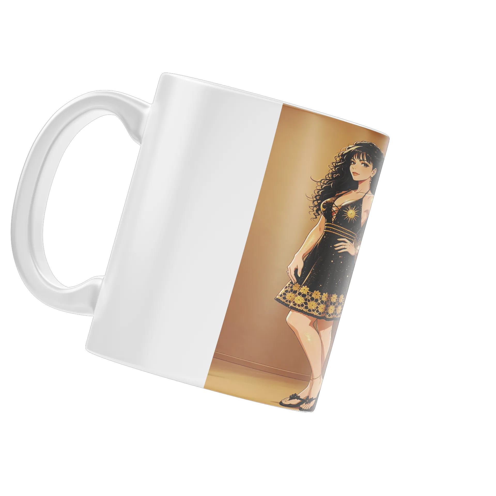 Caneca Ilustração Mulher Estilo Art Déco 325ml - Imagem 4