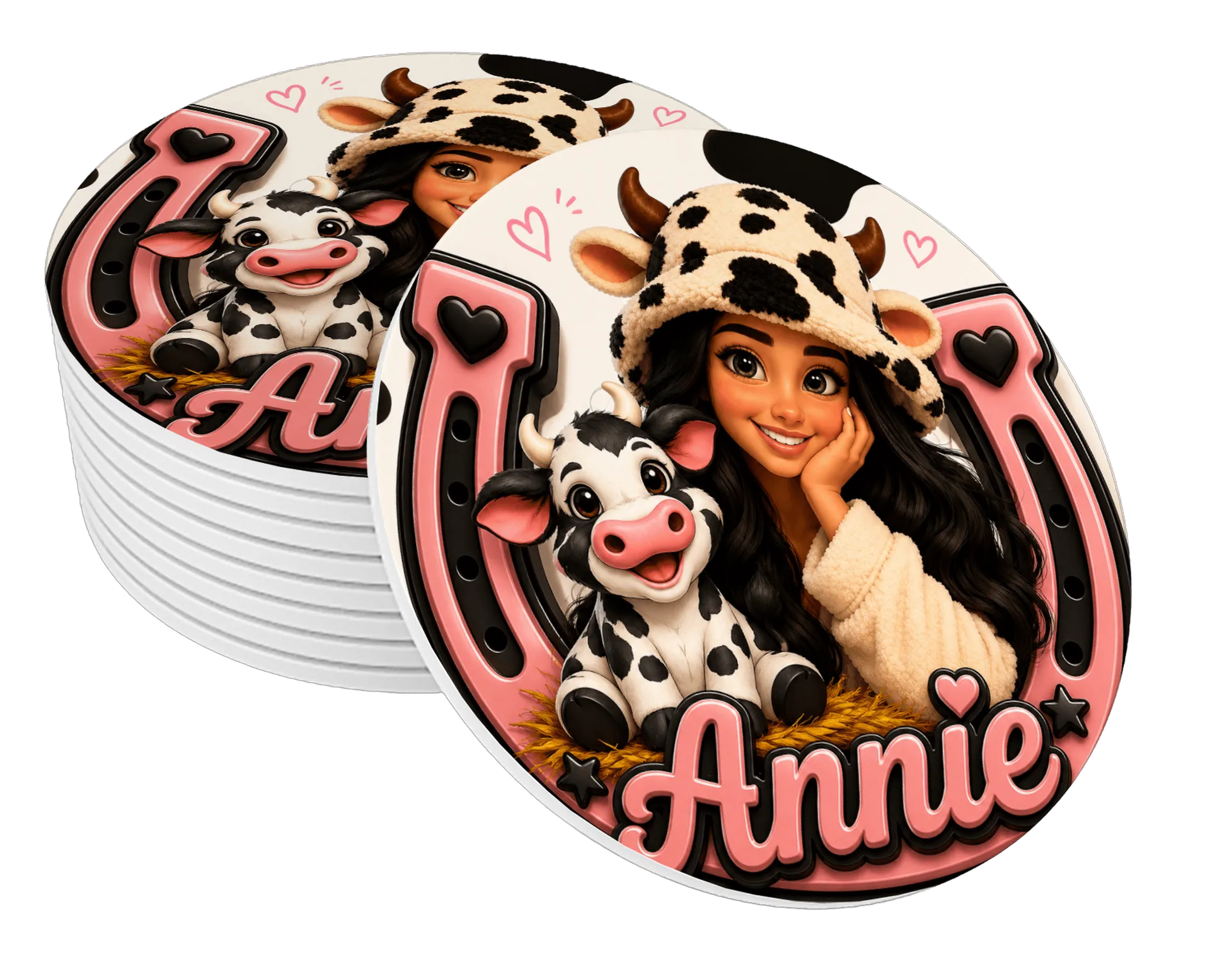 Porta-copos personalizado - Annie e Diamantina de Annie 🐮