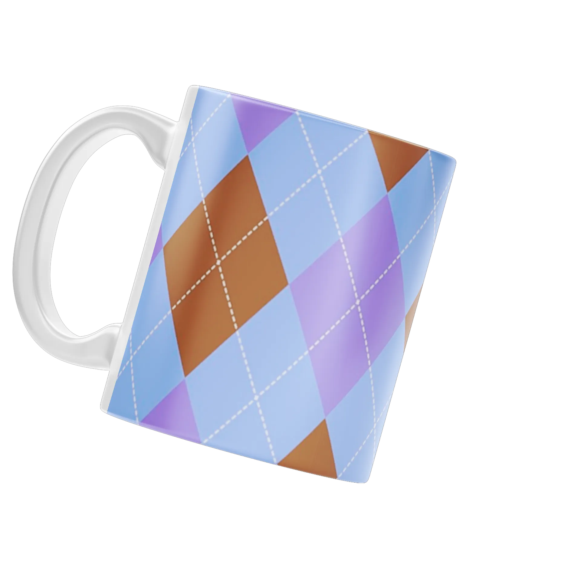 Caneca porcelana Argyle Azul Lilás Marrom 325ml - Imagem 3