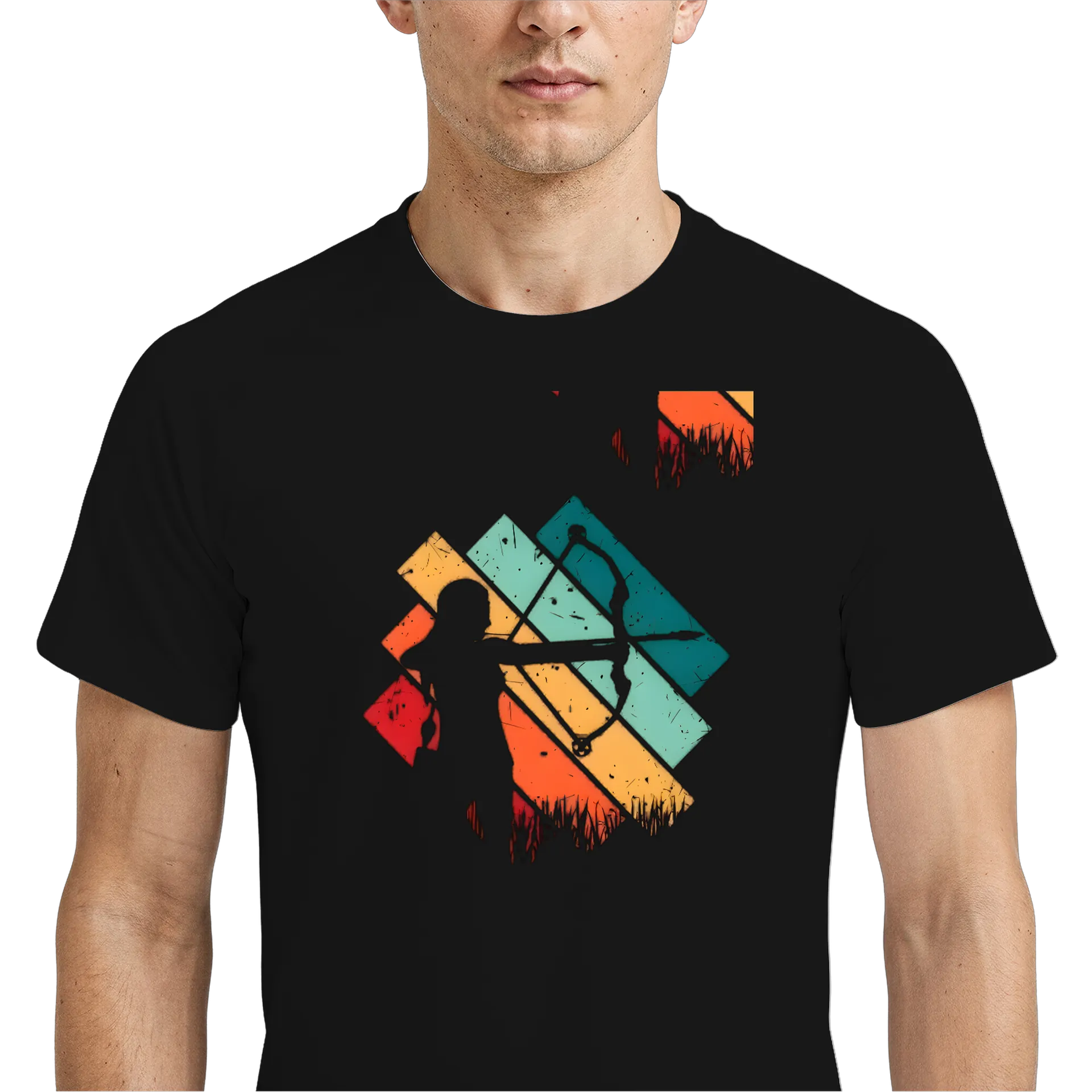 Camiseta Dry Fit Estampa Geométrica Abstrata Colorida - Imagem 4