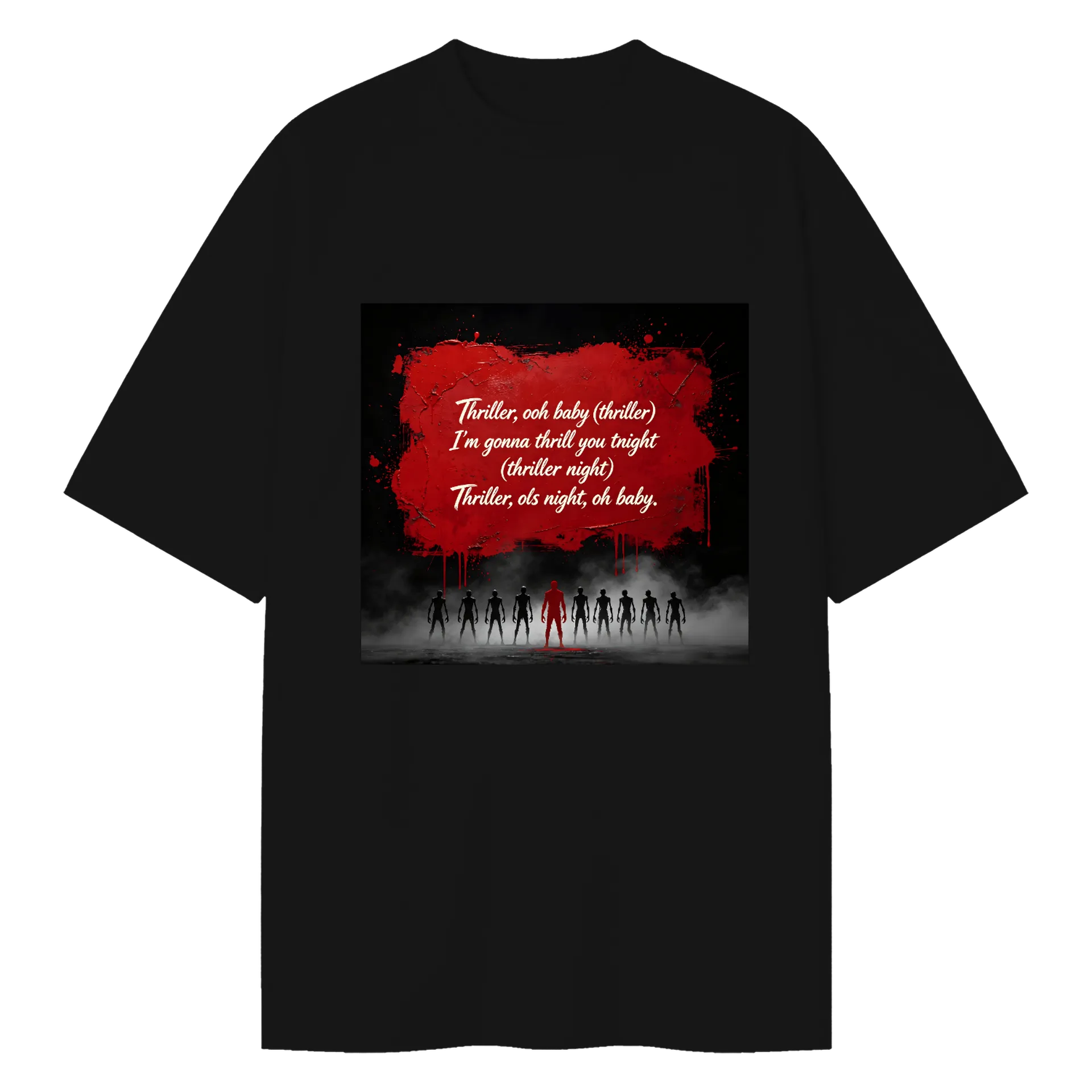Camiseta Oversized Thriller Coração Vermelho 100% Algodão - Imagem 1