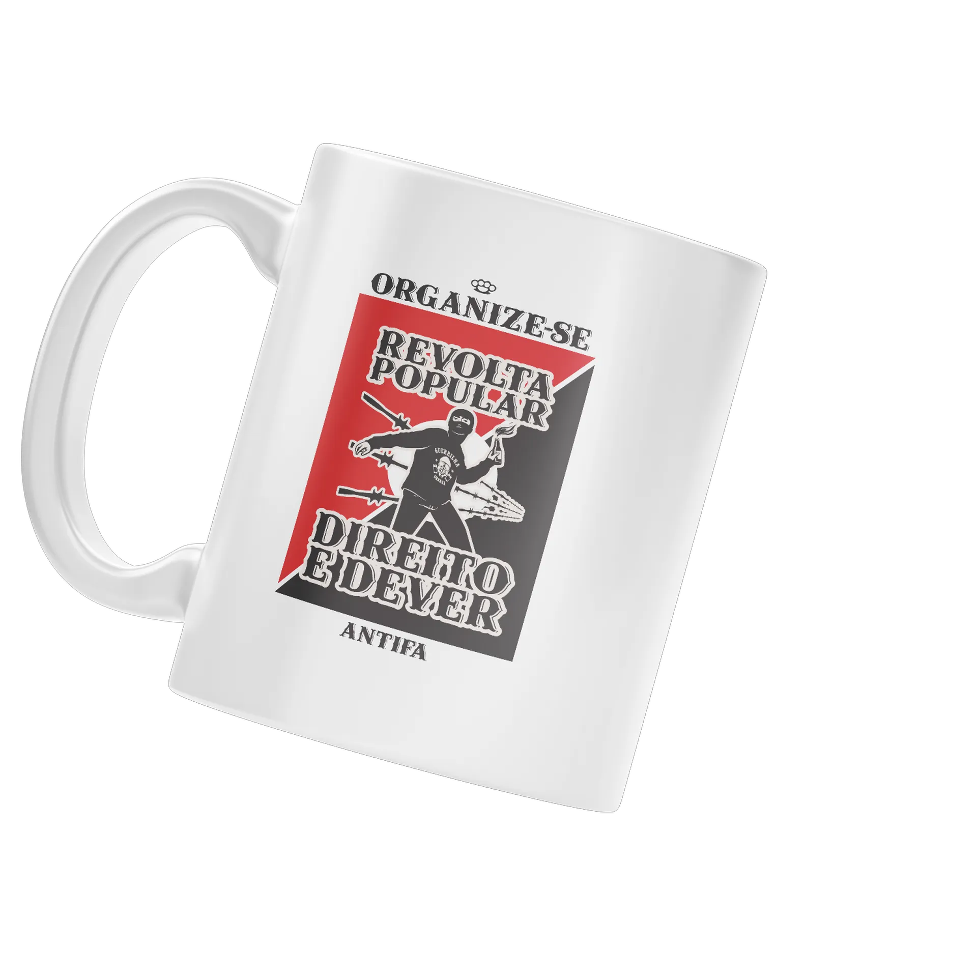 Caneca Porcelana Revolta Popular Antifa 325ml - Imagem 3