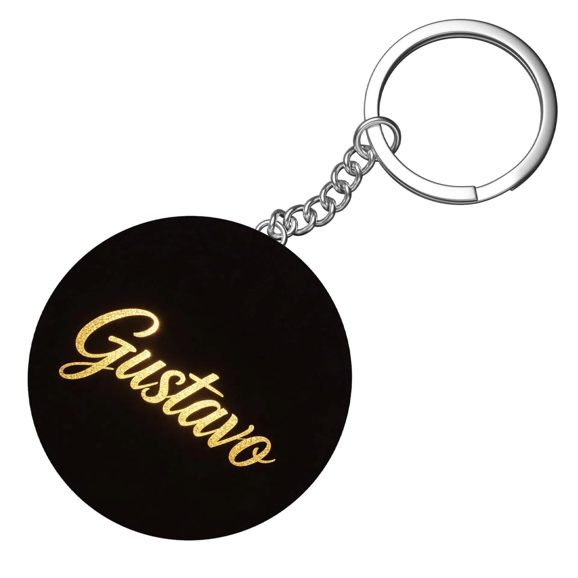 Chaveiro MDF Nome Gustavo Estampa Letrista Ouro - Imagem 3