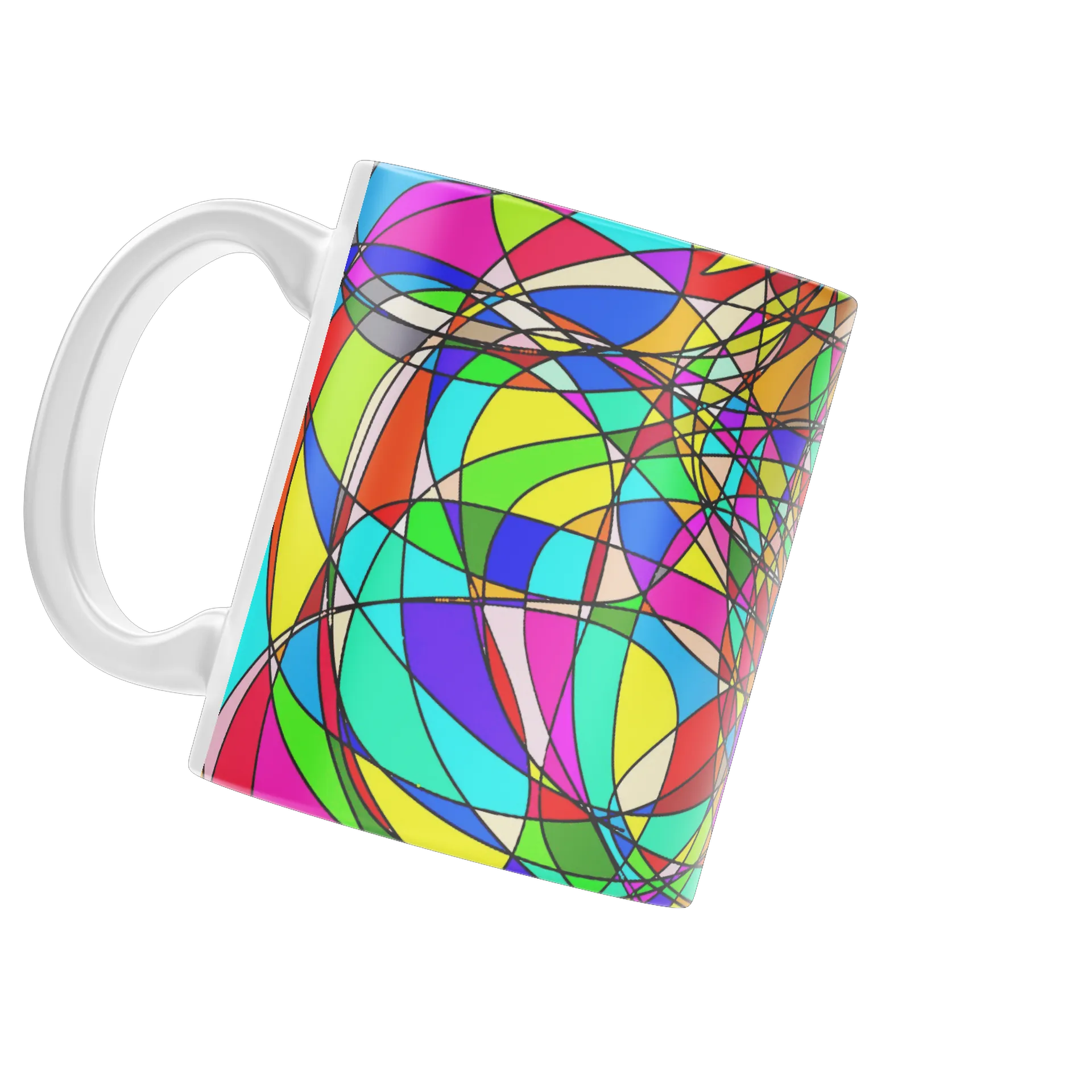 Caneca Estampa Abstrata Colorida 325ml - Imagem 3