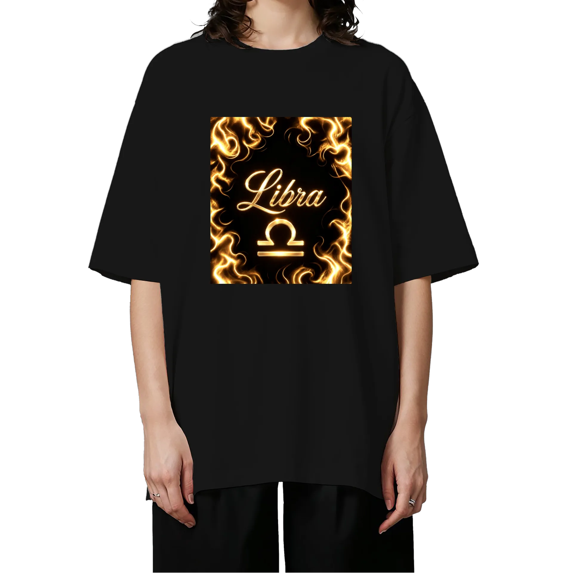 Camiseta Oversized Libra Flame Black 100% Algodão - Imagem 3