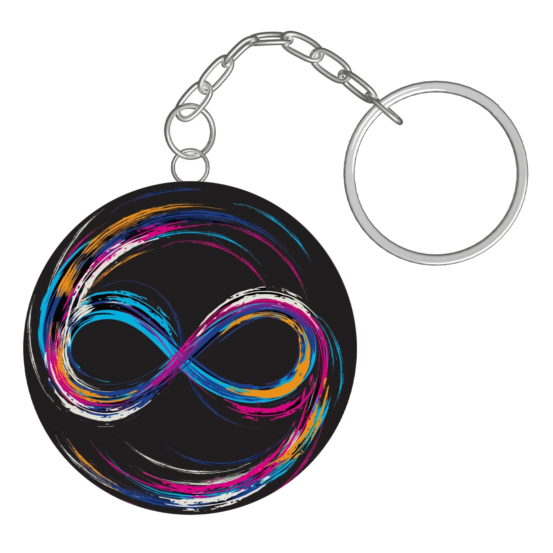 Chaveiro Símbolo do Infinito Colorido em Estilo Grunge MDF - Imagem 2