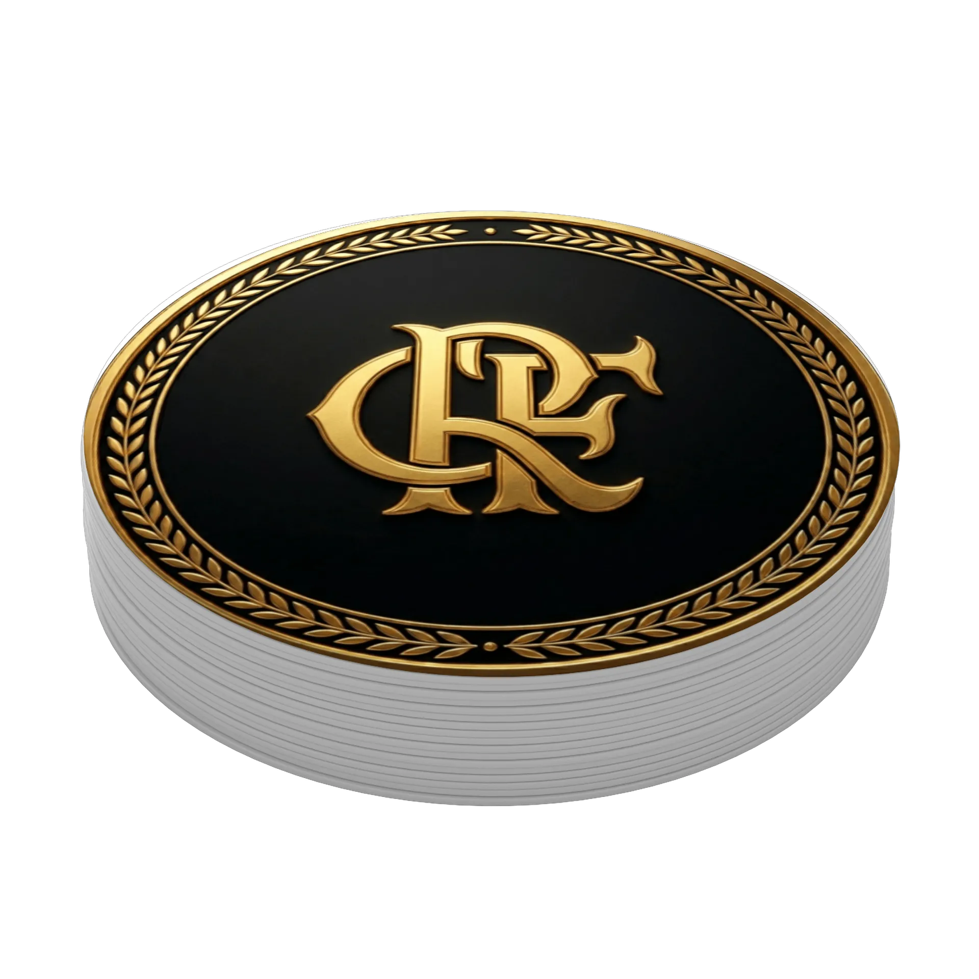 Porta-copo Monograma Dourado Moldura de Louros MDF de Coutinho Store — imagem 3 de 3