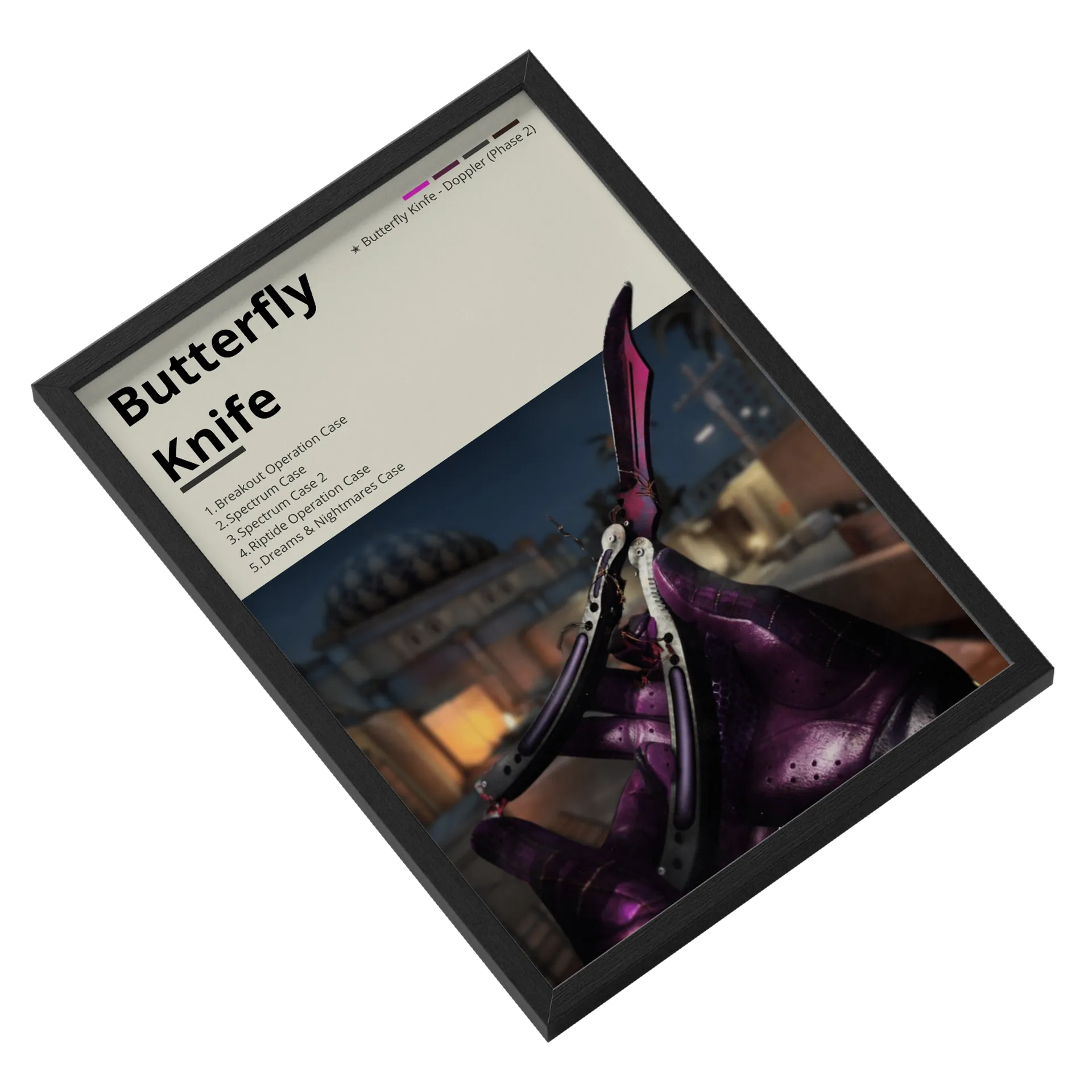 Quadro Decorativo – Butterfly Knife Doppler (CS2) - Imagem 2