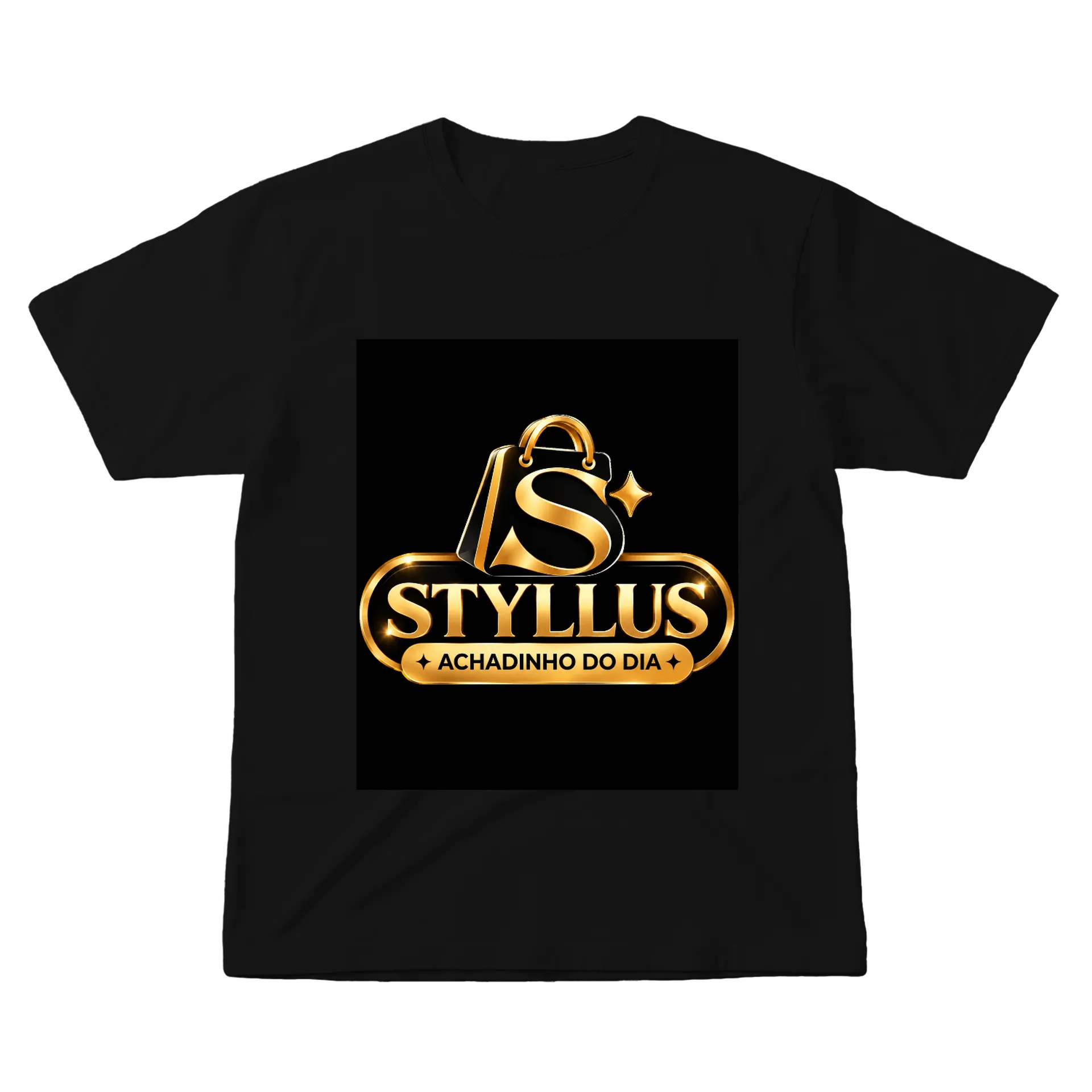 Camiseta Logotipo Stylus Achadinho do Dia Dourado 100% de STYLLUS  — imagem 1 de 6