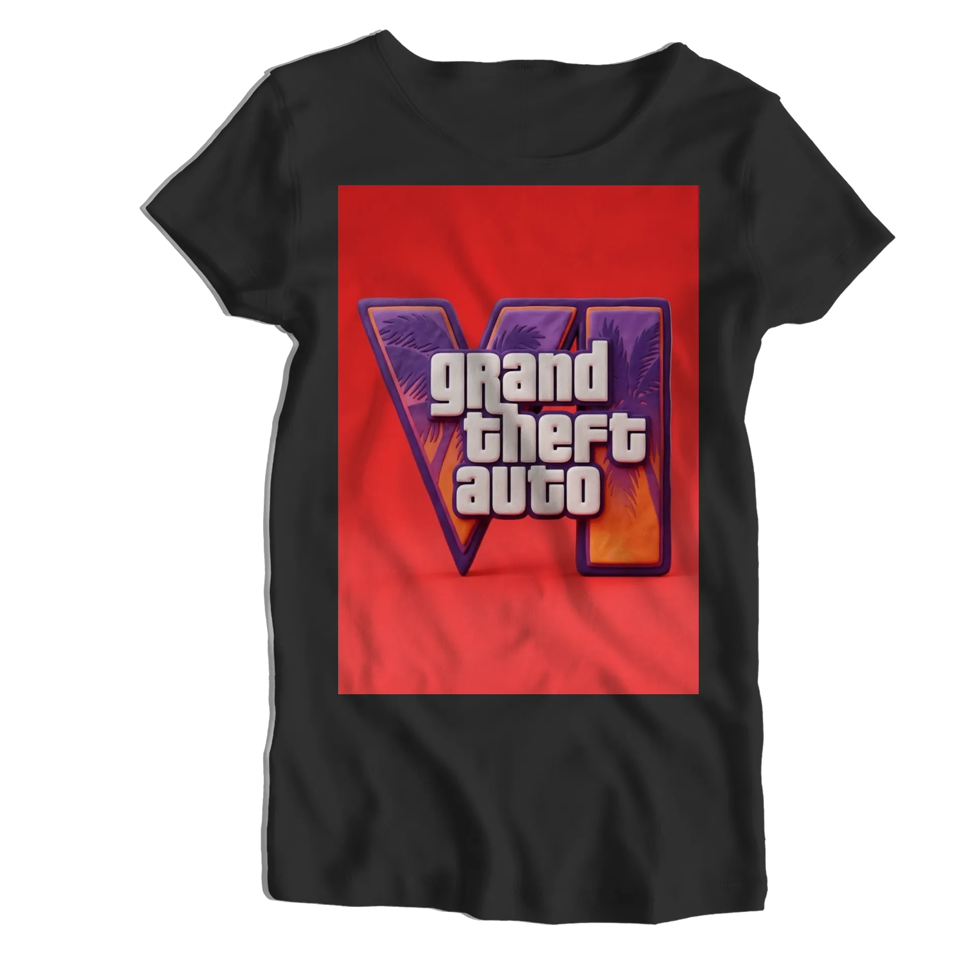 Camiseta Babylook Estampa Tipográfica Grand Theft Auto - Imagem 1