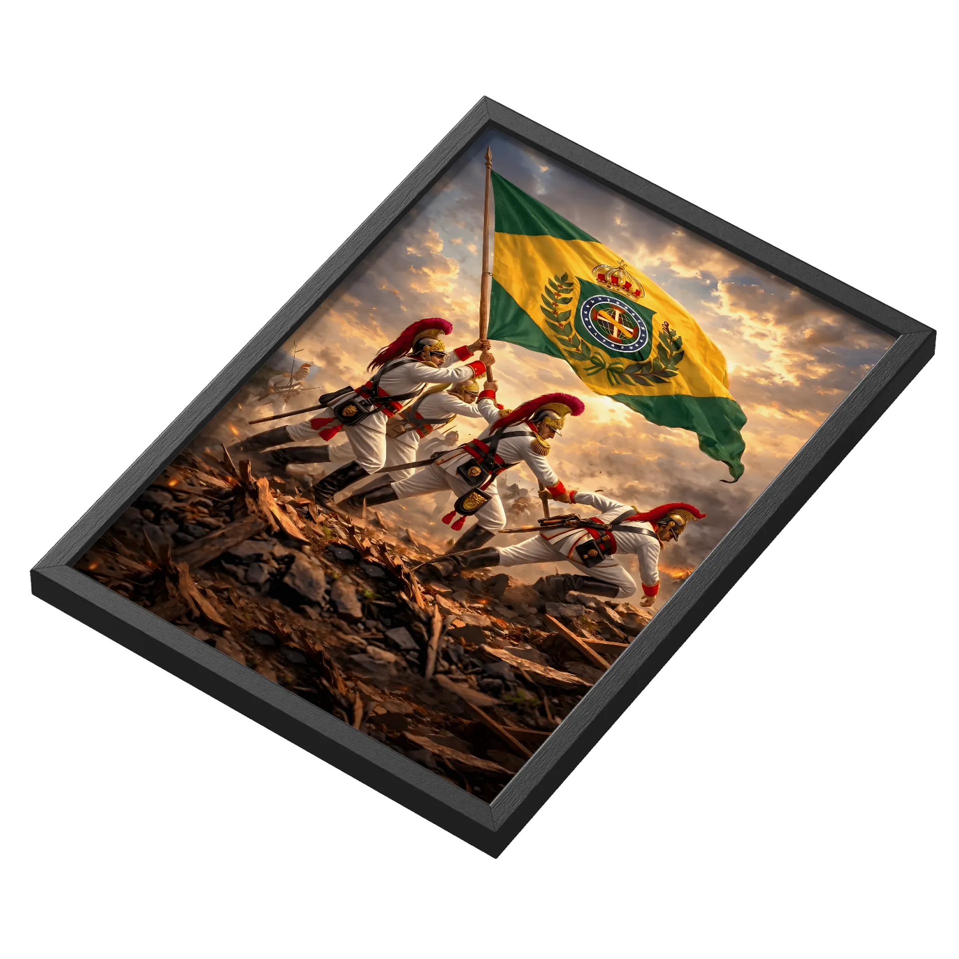 Quadro Soldados Imperiais e Bandeira do Brasil A3 - Imagem 3
