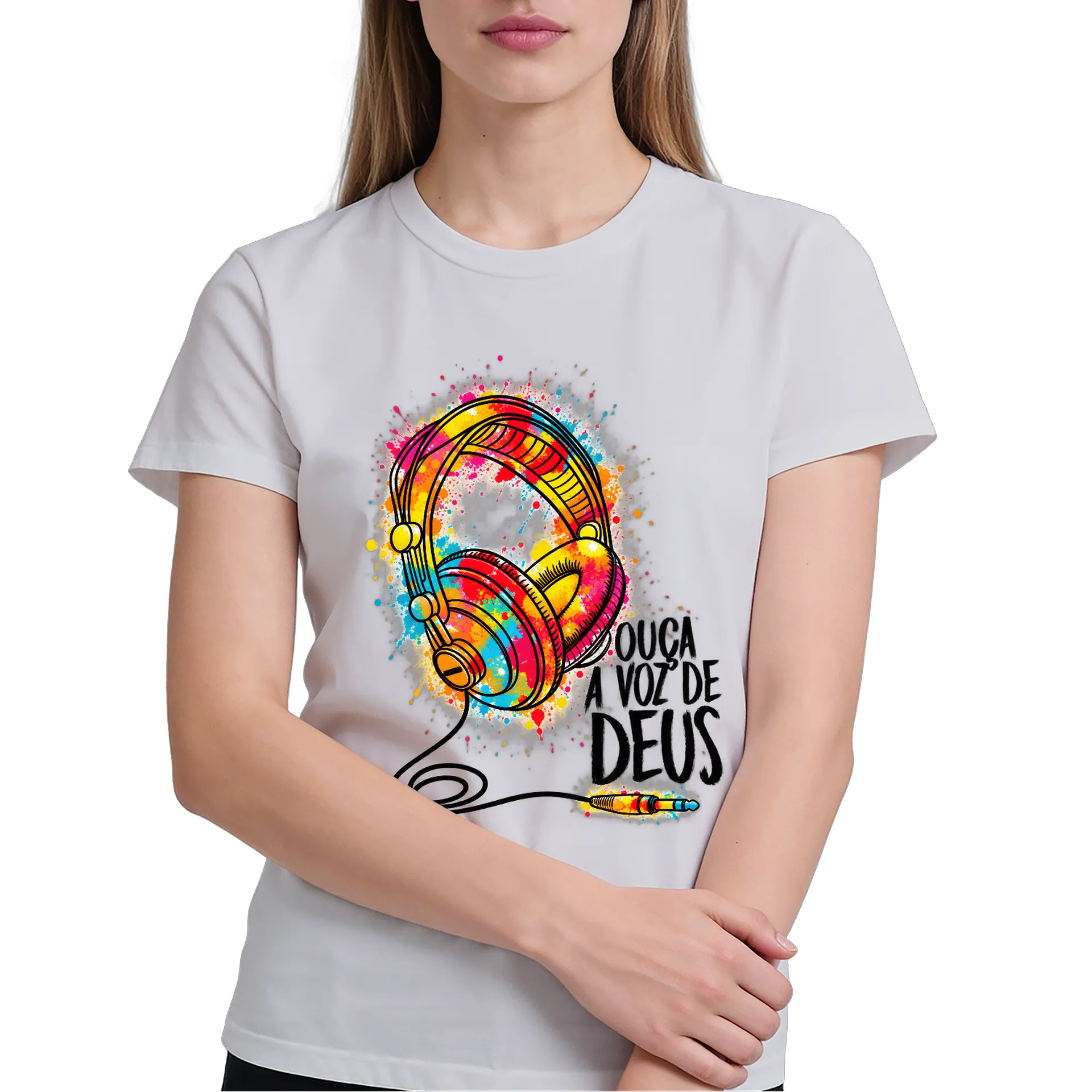 Camiseta Ouça A Voz De Deus 100% Algodão - Imagem 3