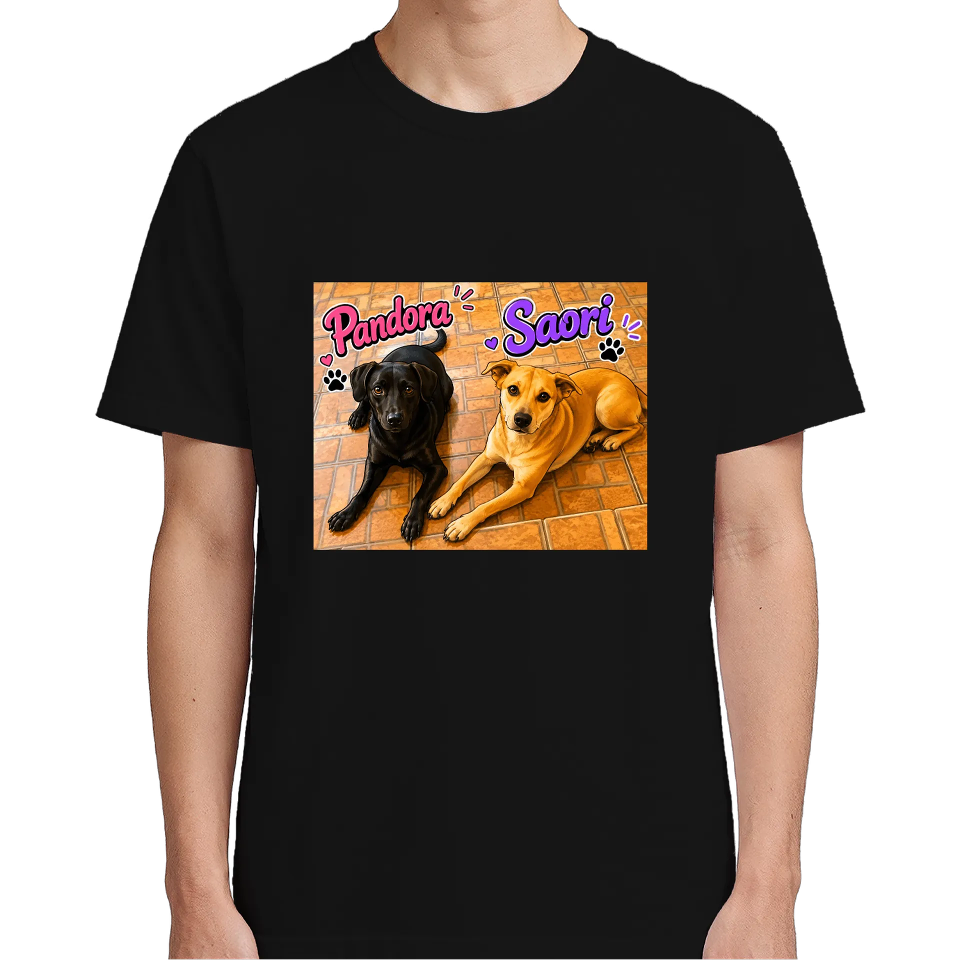 Camiseta Estampa Cães Pandora e Saori 100% Algodão - Imagem 5